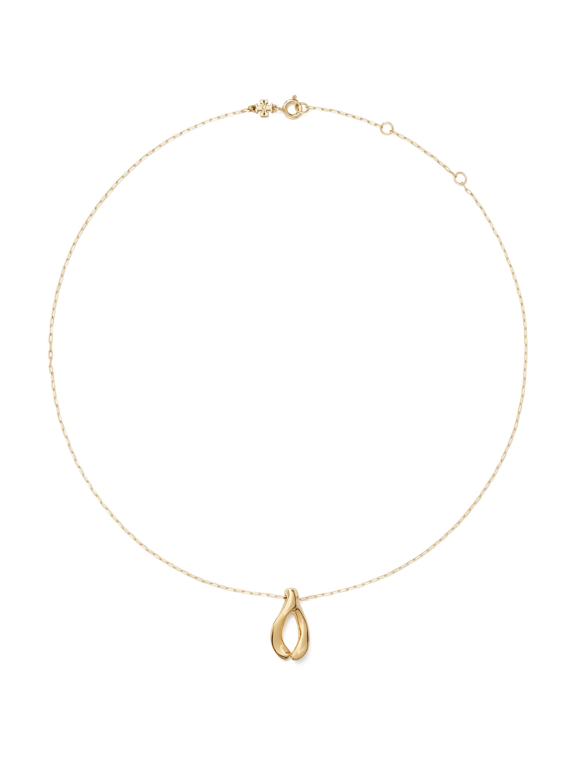 Tory Burch Women's 18K-Gold-Plated Wishbone Pendant Necklace - Tory Gold