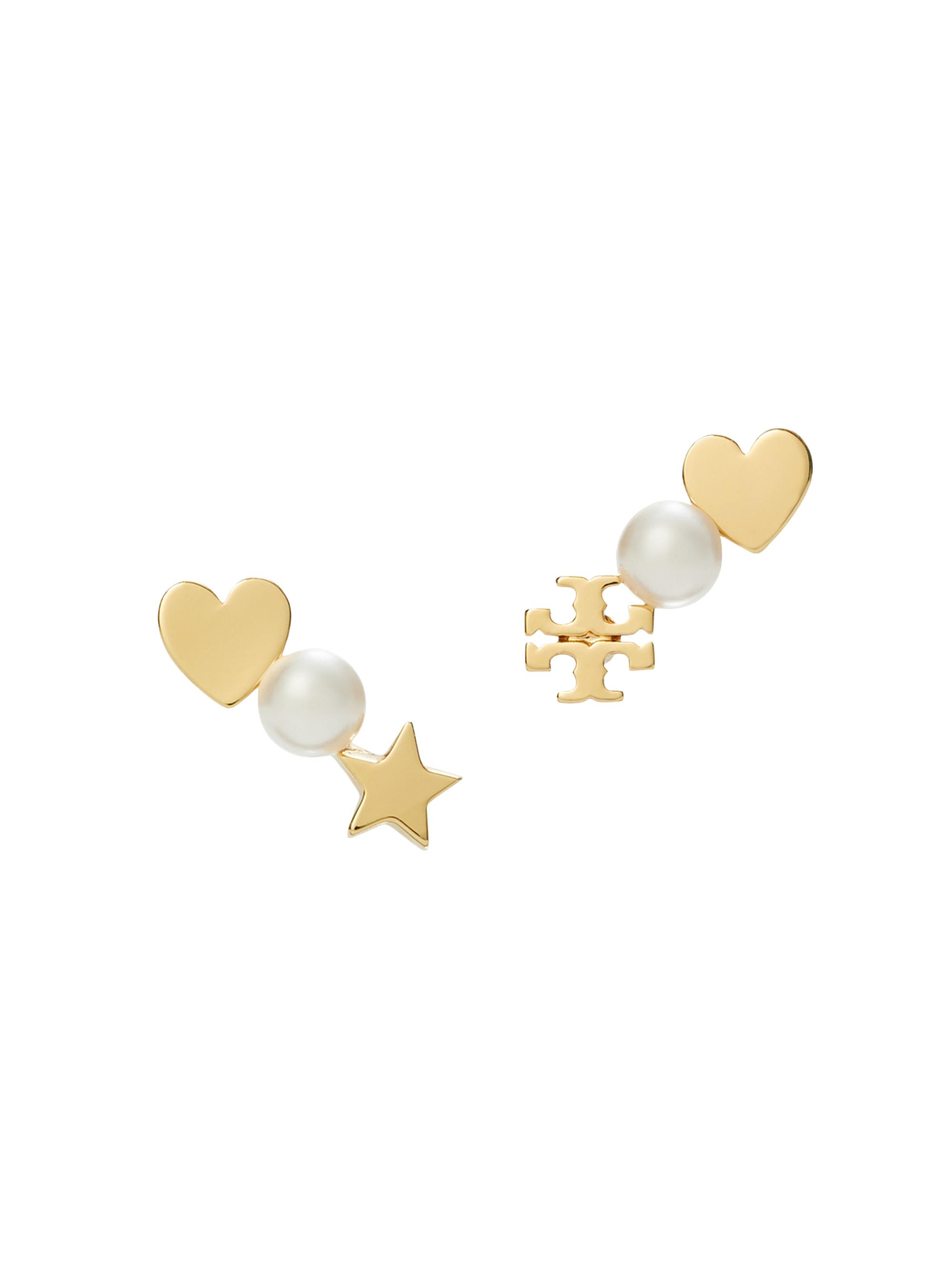 Tory Burch Women's Kira 18K-Gold-Plated & Imitation Pearl Ear Climbers - Tory Gold Pearl