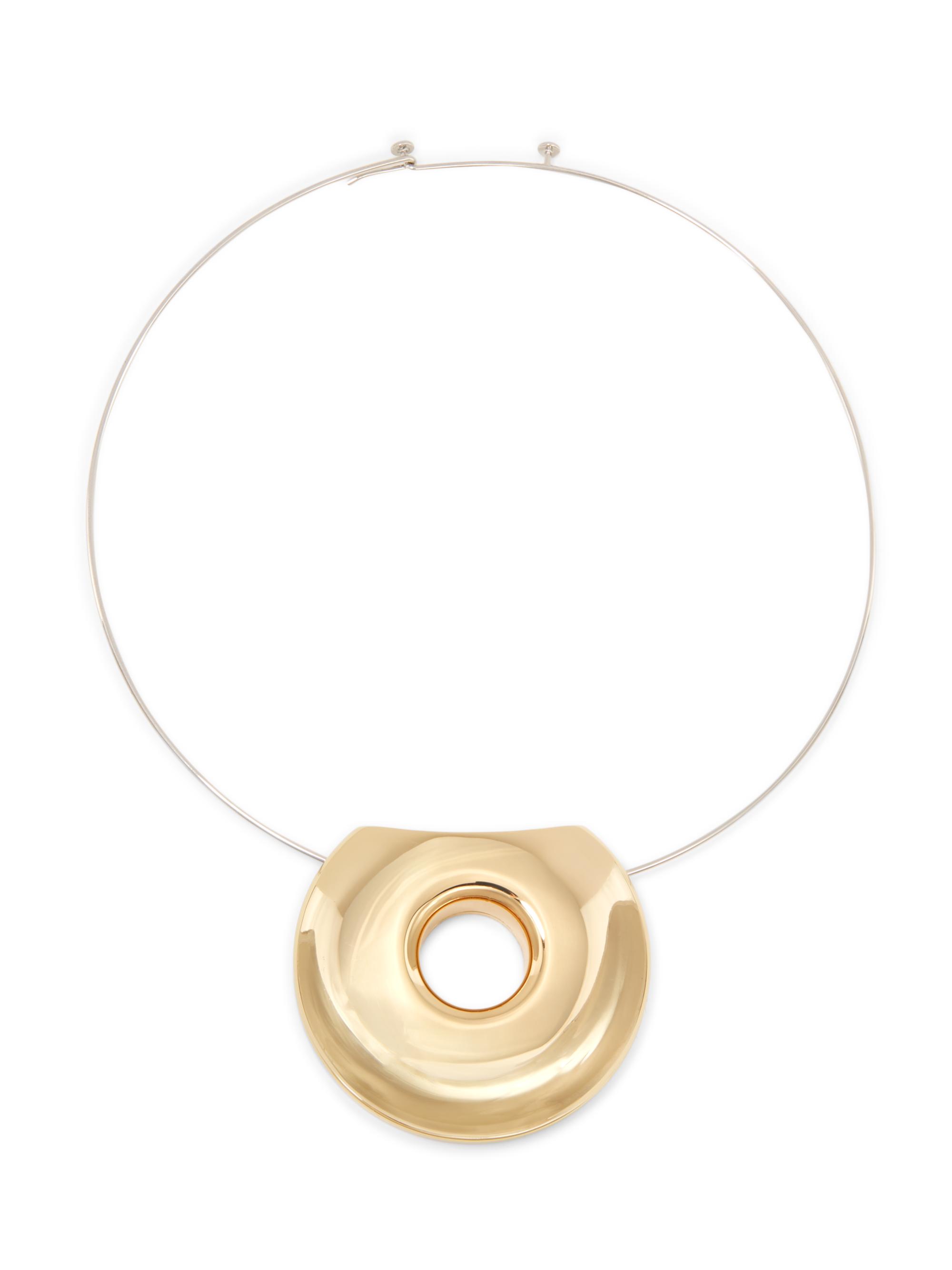 Tory Burch Women's Donut Silvertone & 18K-Gold-Plated Collar Necklace - Light Brass Light Silver