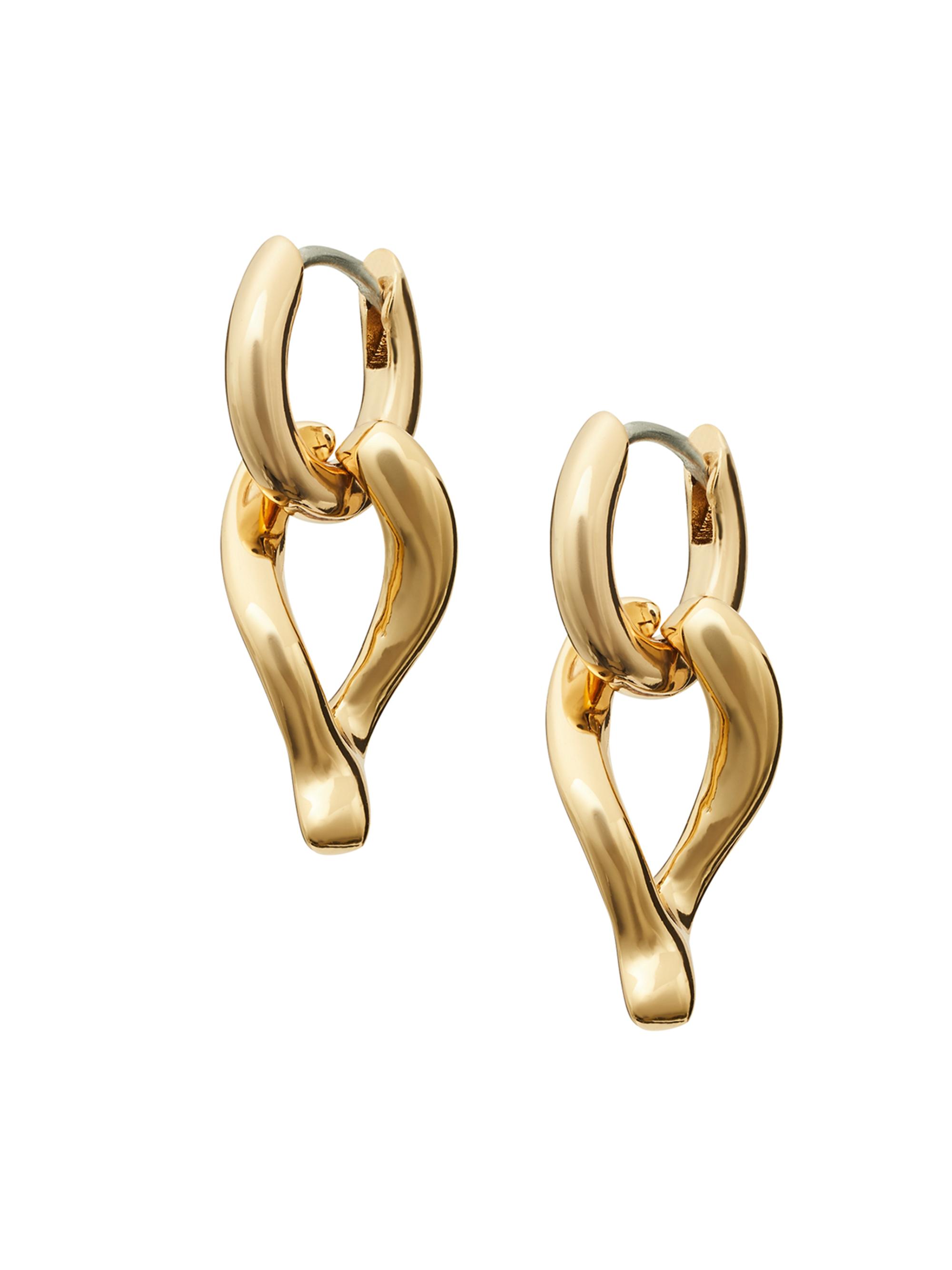 Tory Burch Women's 18K-Gold-Plated Wishbone Drop Earrings - Tory Gold