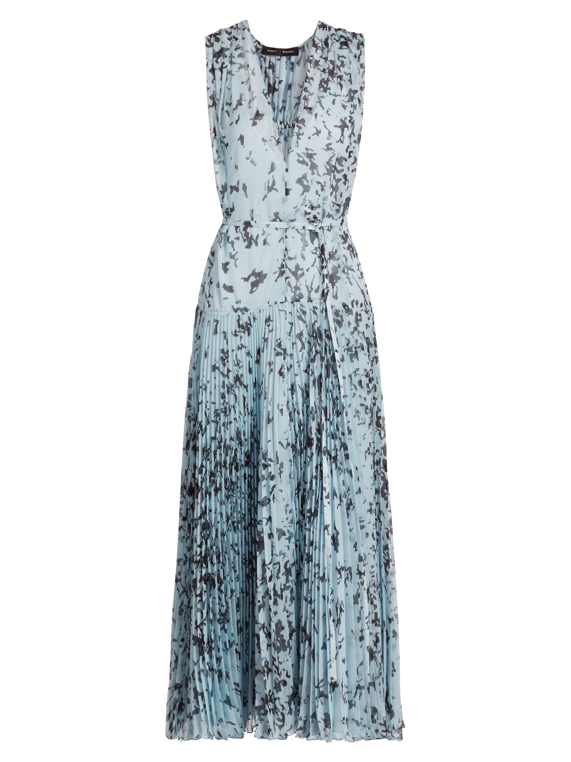 Proenza Schouler Women's Pat Printed Crinkle Chiffon Midi-Dress - Sky Blue Multi