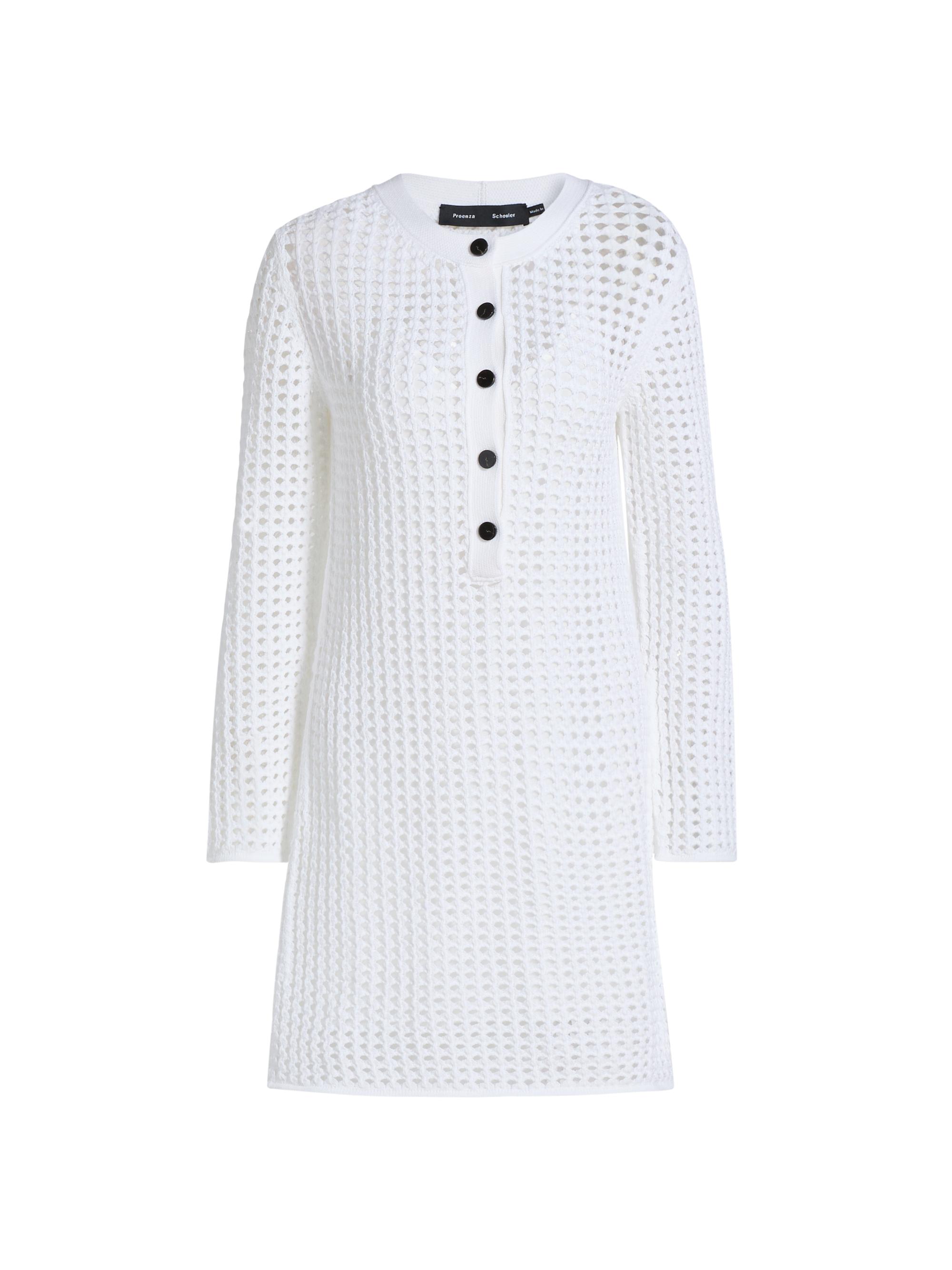 Proenza Schouler Women's Micah Open-Knit Crochet Minidress - Off White