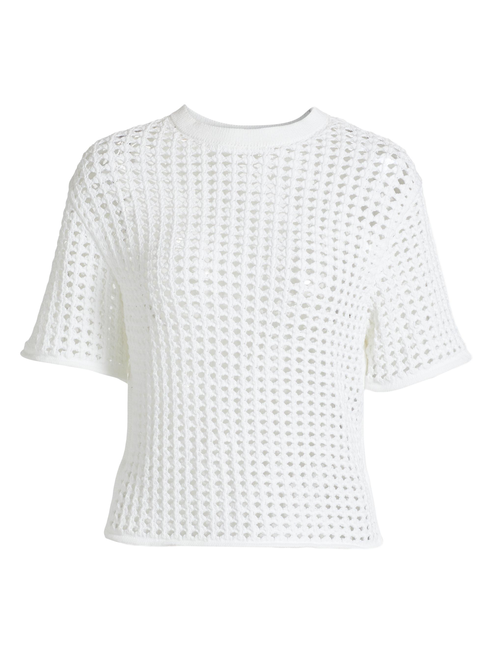 Proenza Schouler Women's Kimia Open Crochet Top - Off White