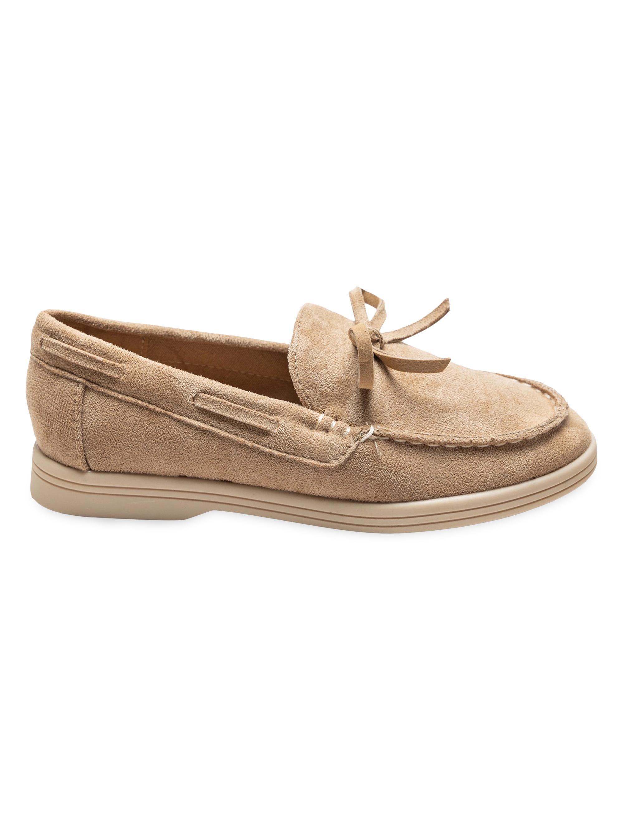 Moustache Suede Moccasin Loafers - Beige 4 (Child)
