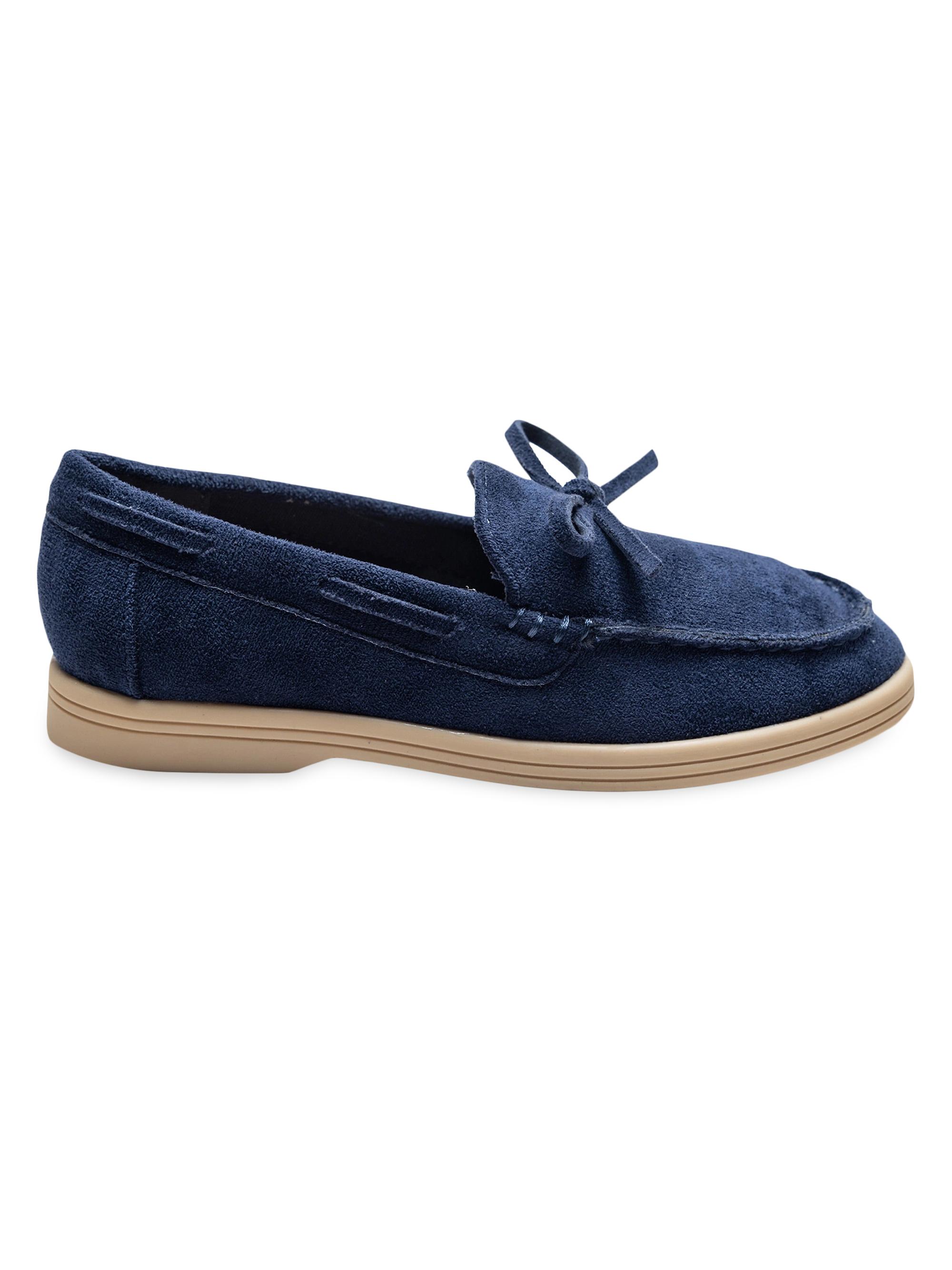Moustache Suede Moccasin Loafers - Navy 5 (Child)