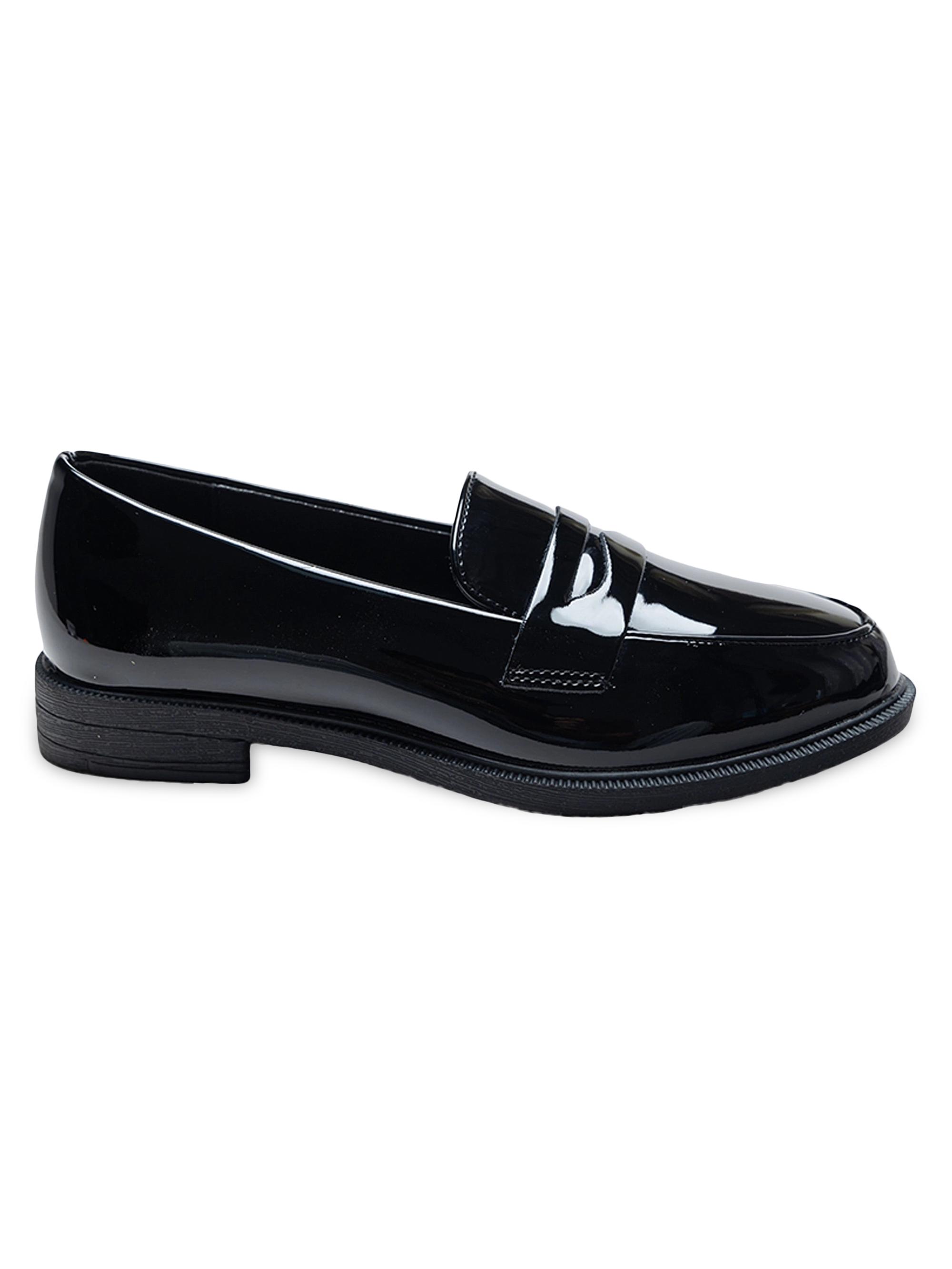 Moustache Patent Penny Loafers - Black 5 (Child)