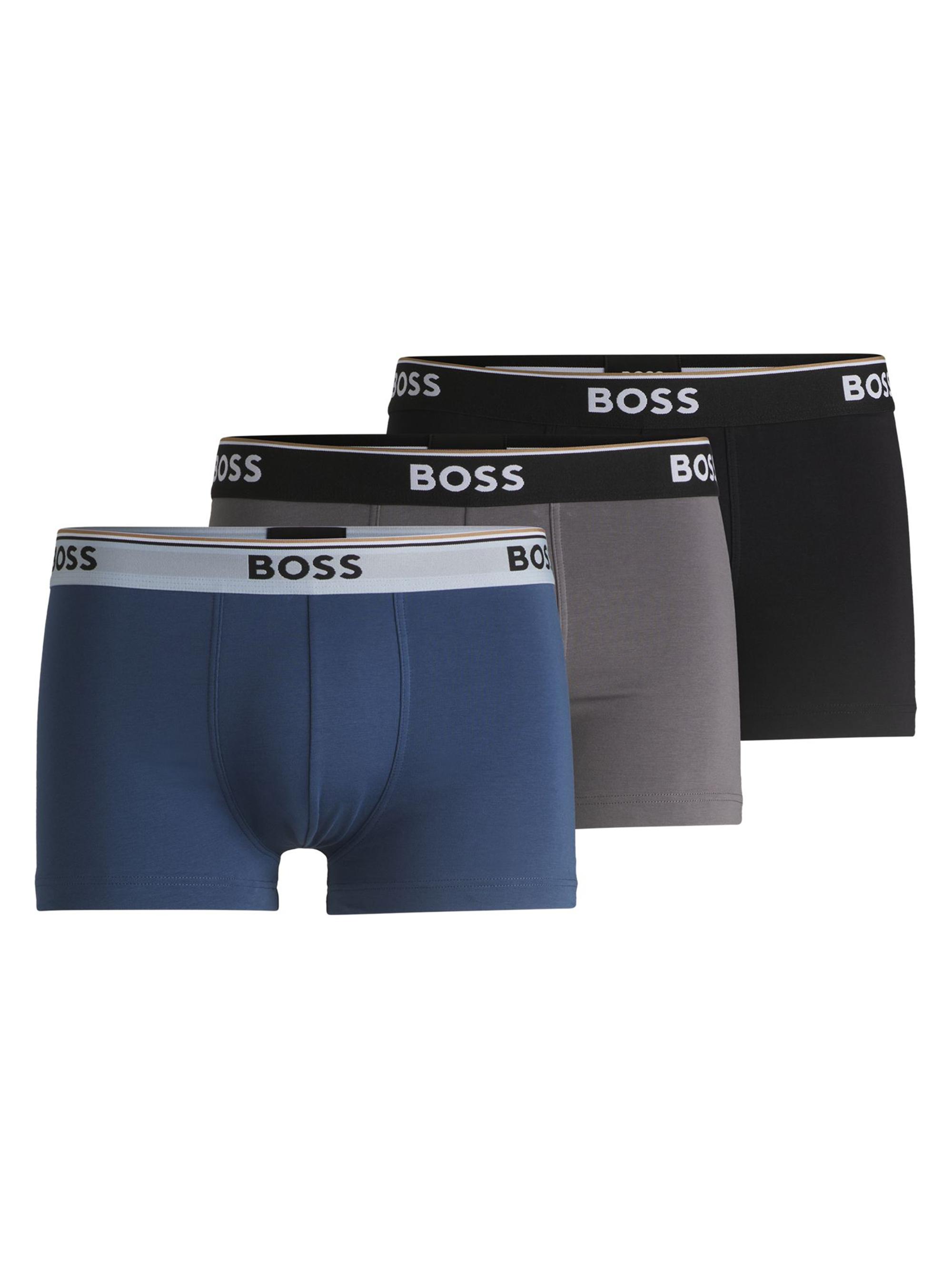 BOSS Men's Three-Pack of Stretch-Cotton Trunks - Multicolored