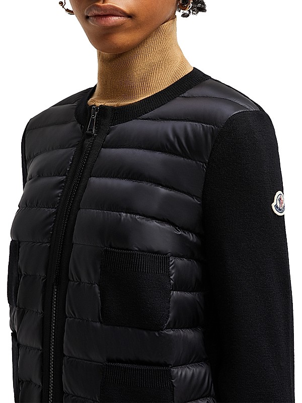 Shop Moncler Padded Down Knit Zip Up Cardigan | Saks Fifth Shop Moncler Padded Down Knit Zip Up Cardigan | Saks Fifth