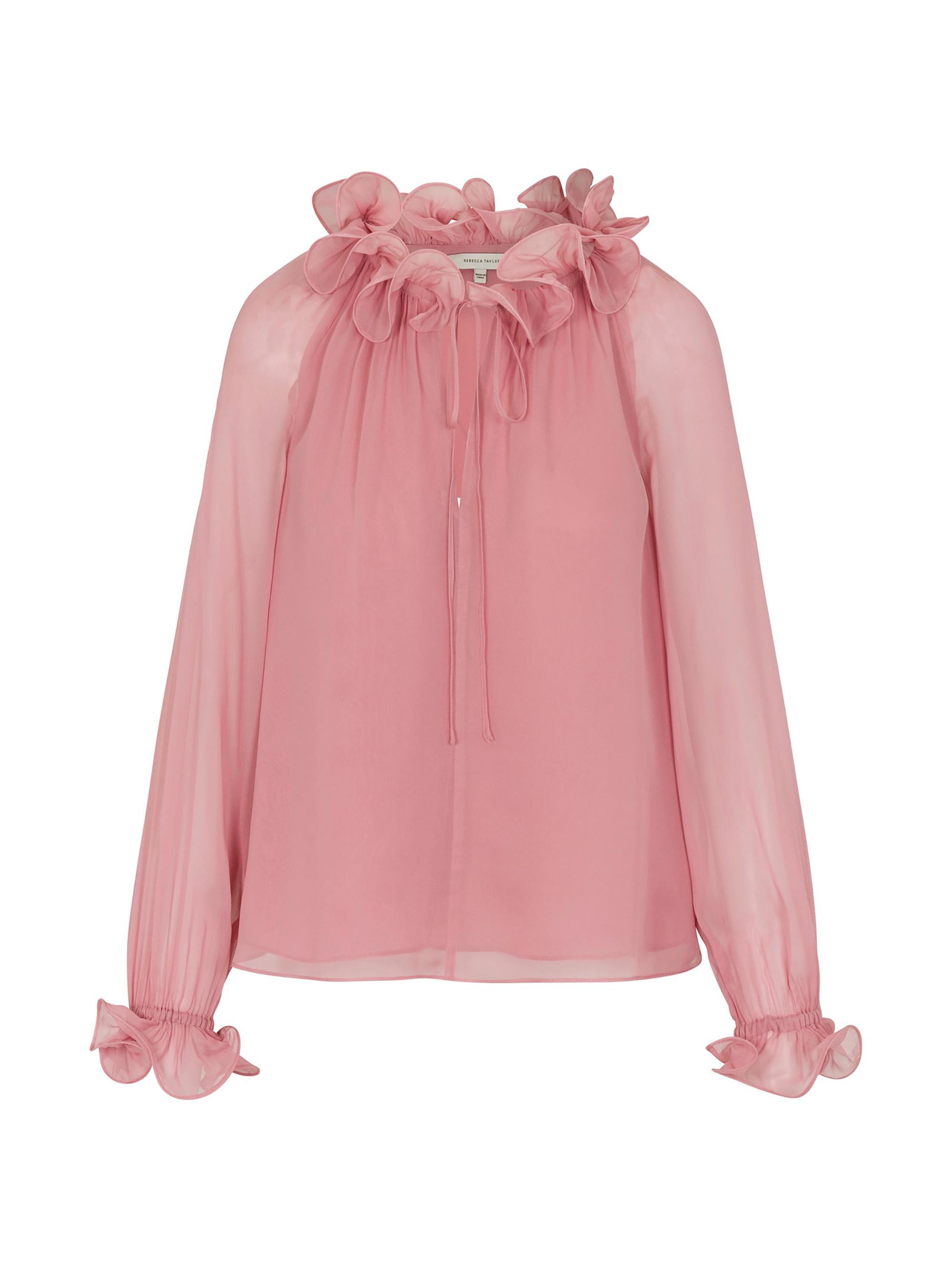 Rebecca Taylor Women's Sarita Ruffled Chiffon Blouse - Foxglove