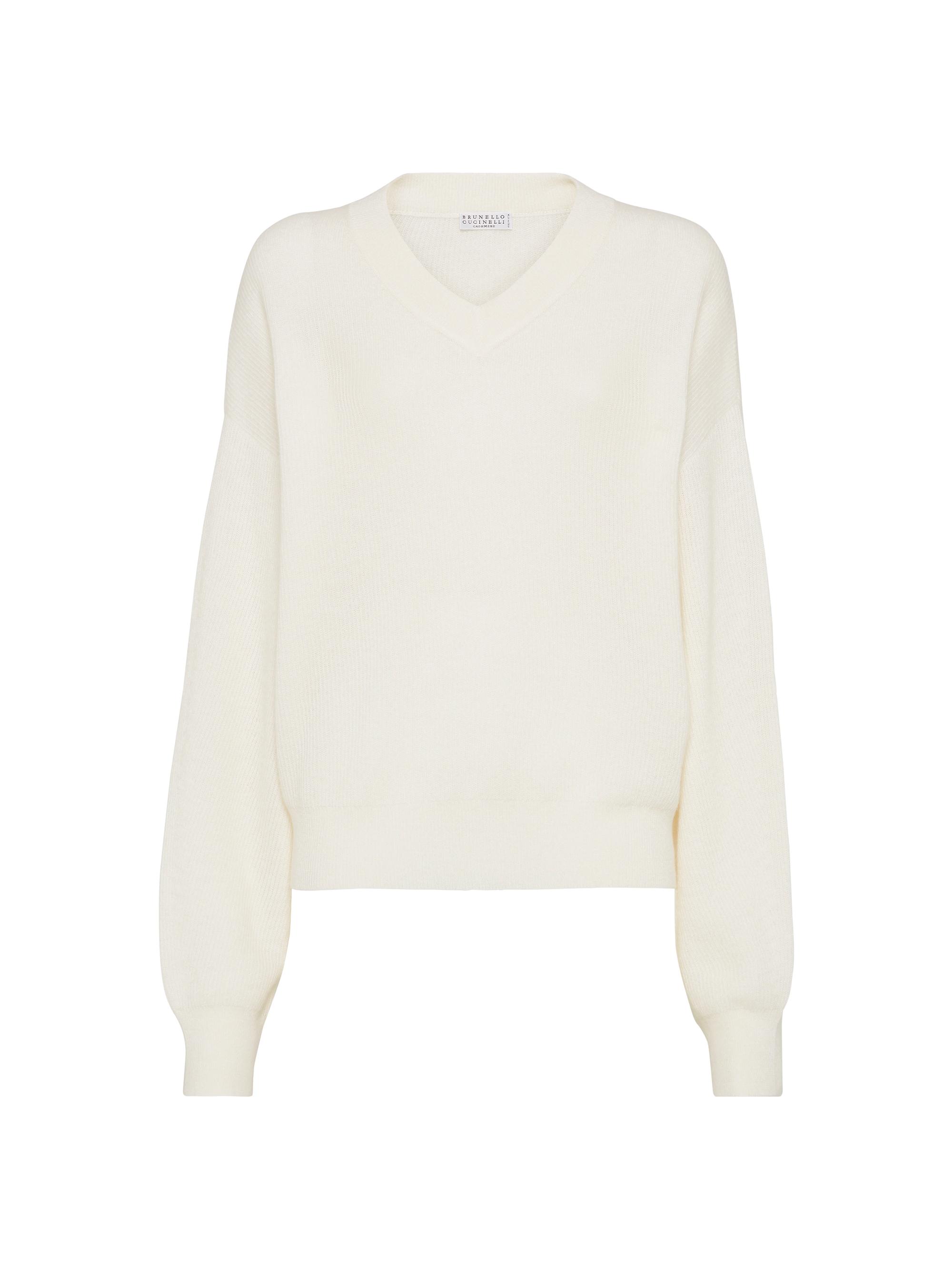Brunello Cucinelli Women's Alpaca and Cotton English Rib Sweater - White