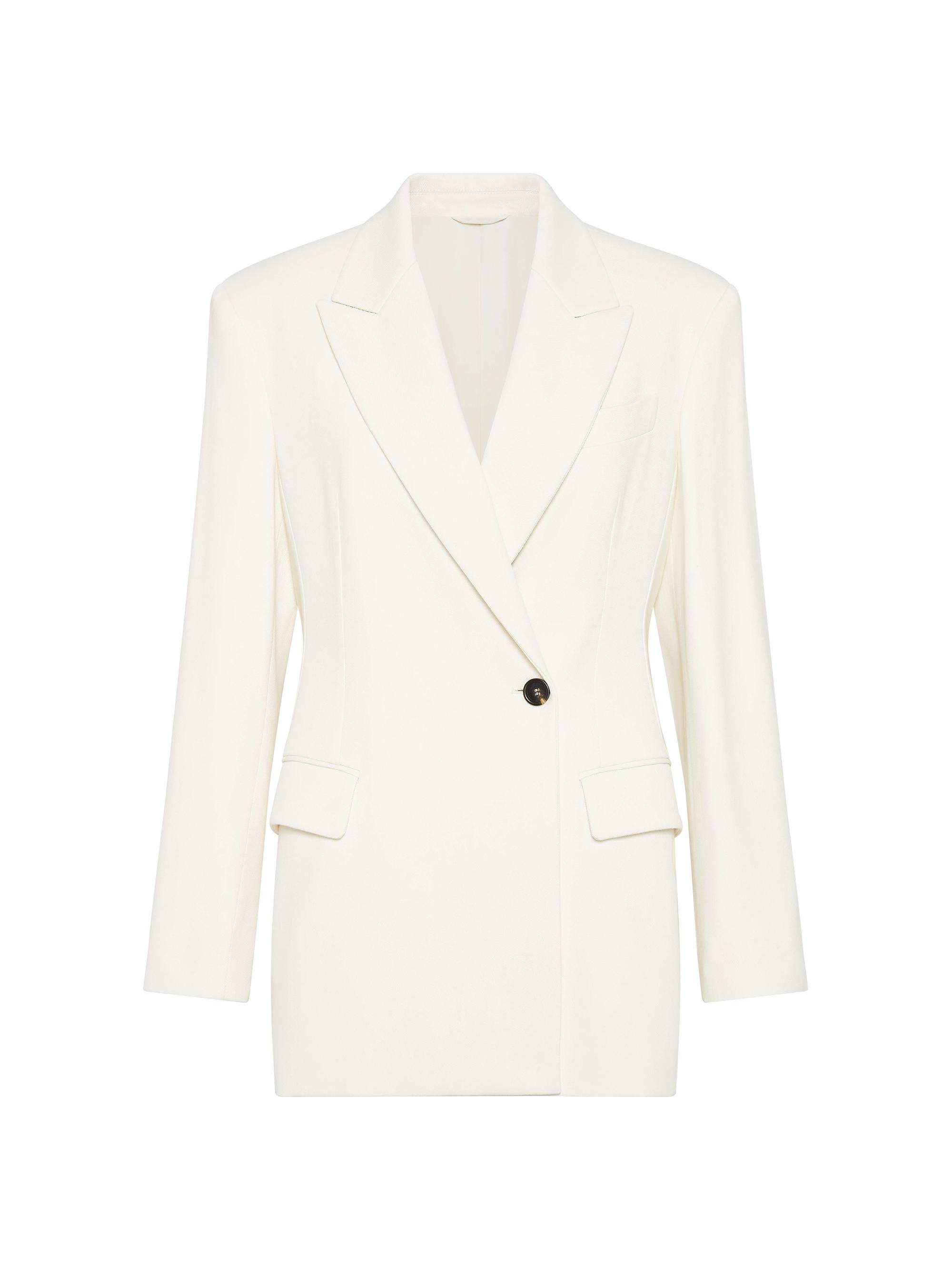 Brunello Cucinelli Women's Comfort Viscose Couture Twill Blazer with Monili -