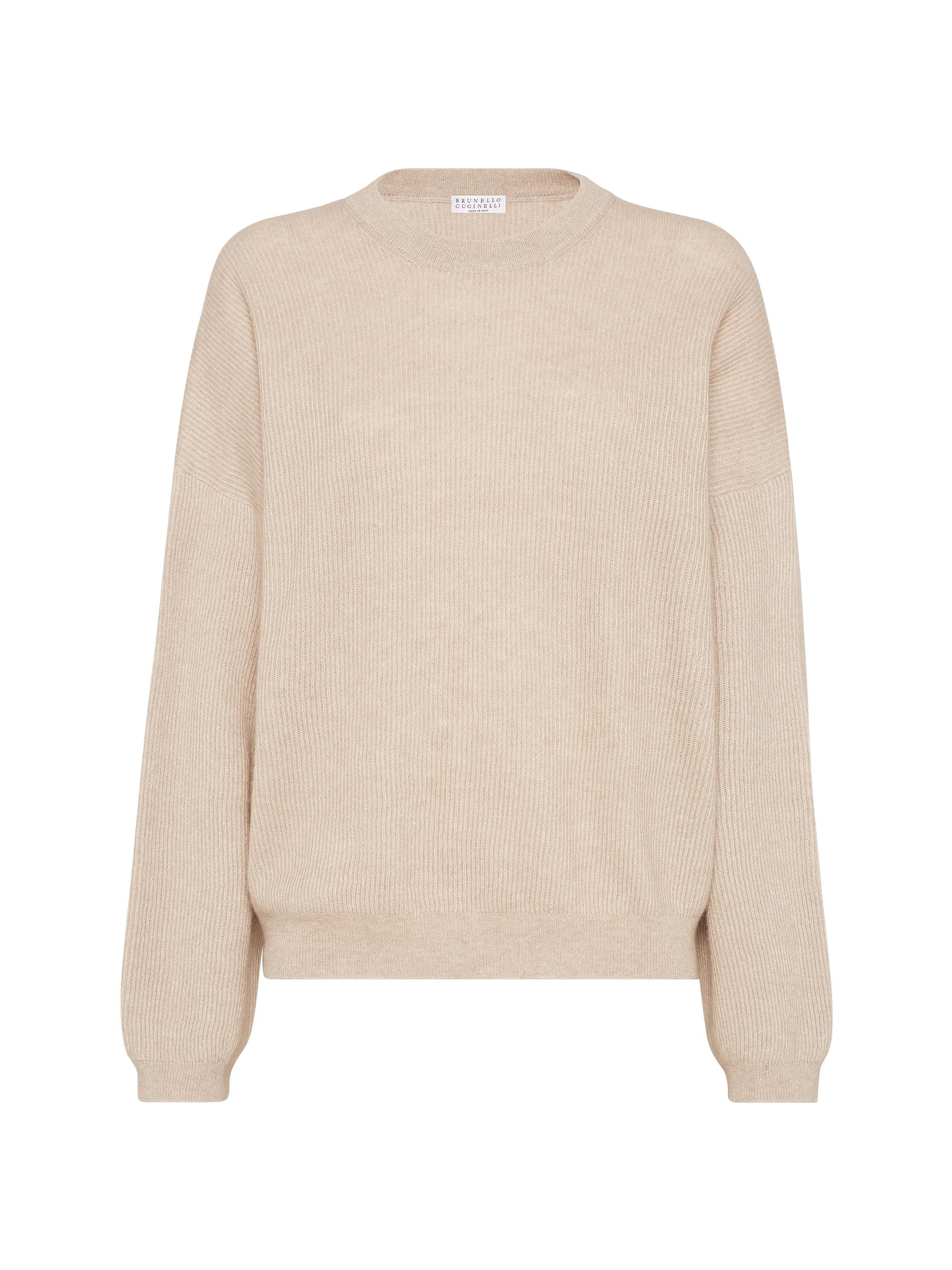 Brunello Cucinelli Women's Alpaca and Cotton English Rib Sweater - Cool Beige