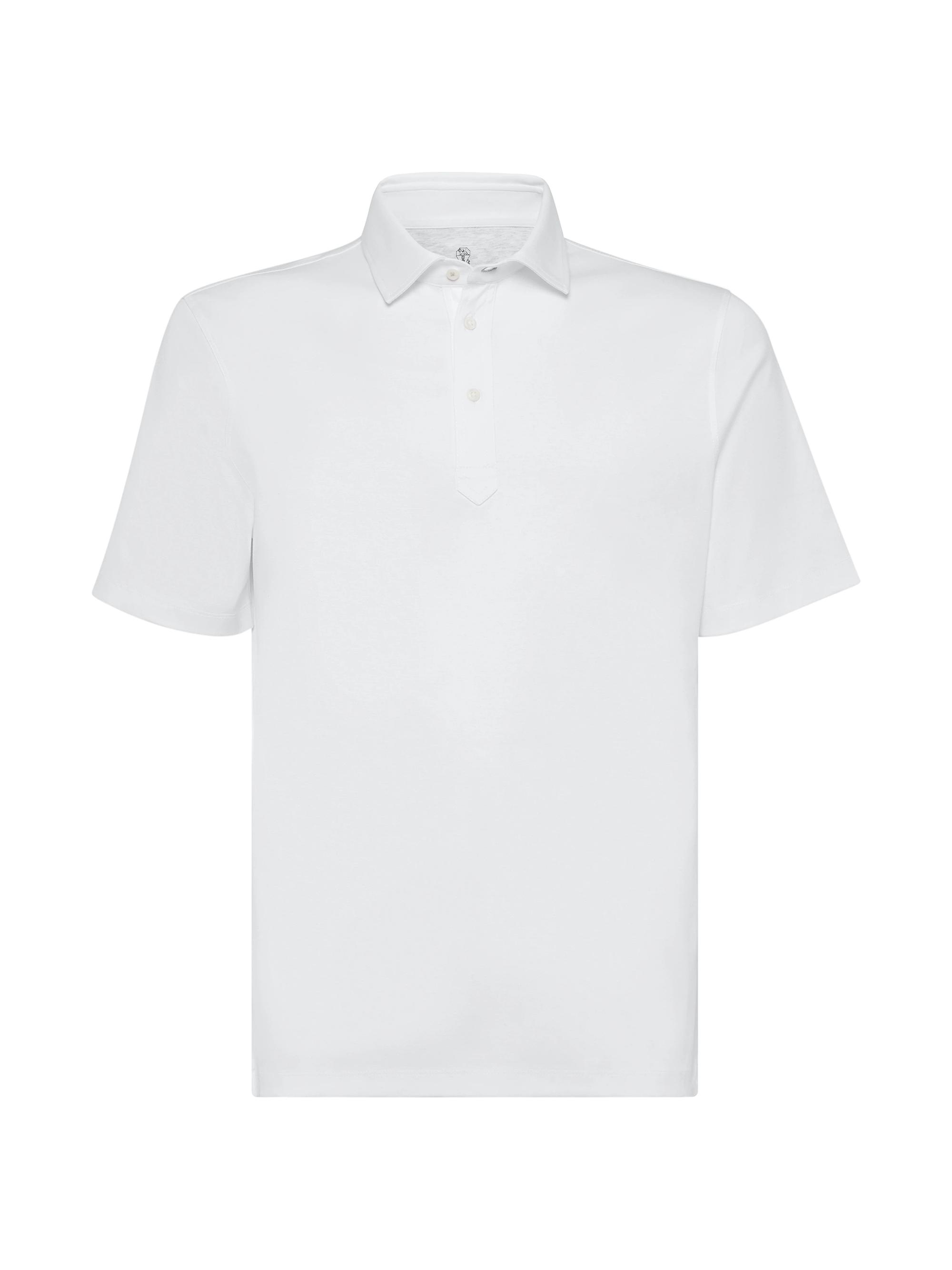 Brunello Cucinelli Men's Cotton Jersey Polo Shirt - White