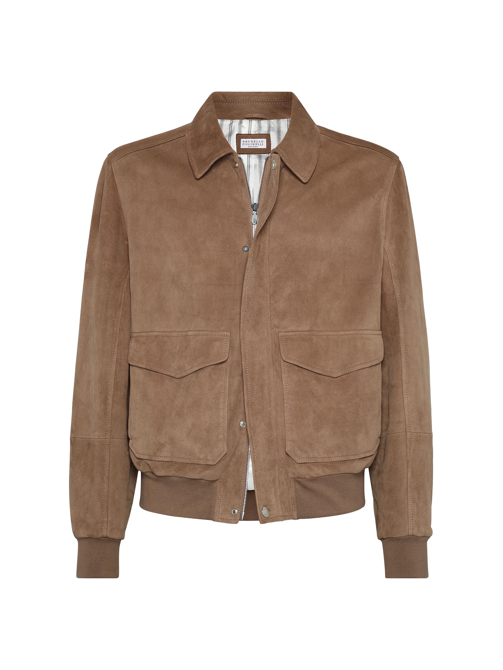 Brunello Cucinelli Men's Country Suede Aviator Jacket - Yuta