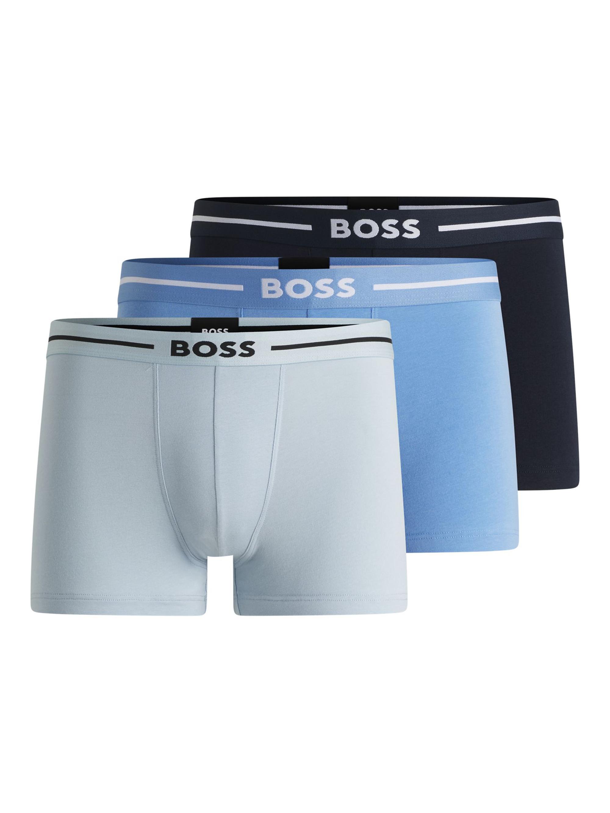 BOSS Men's Three-Pack of Stretch-Cotton Trunks - Sorted Dark