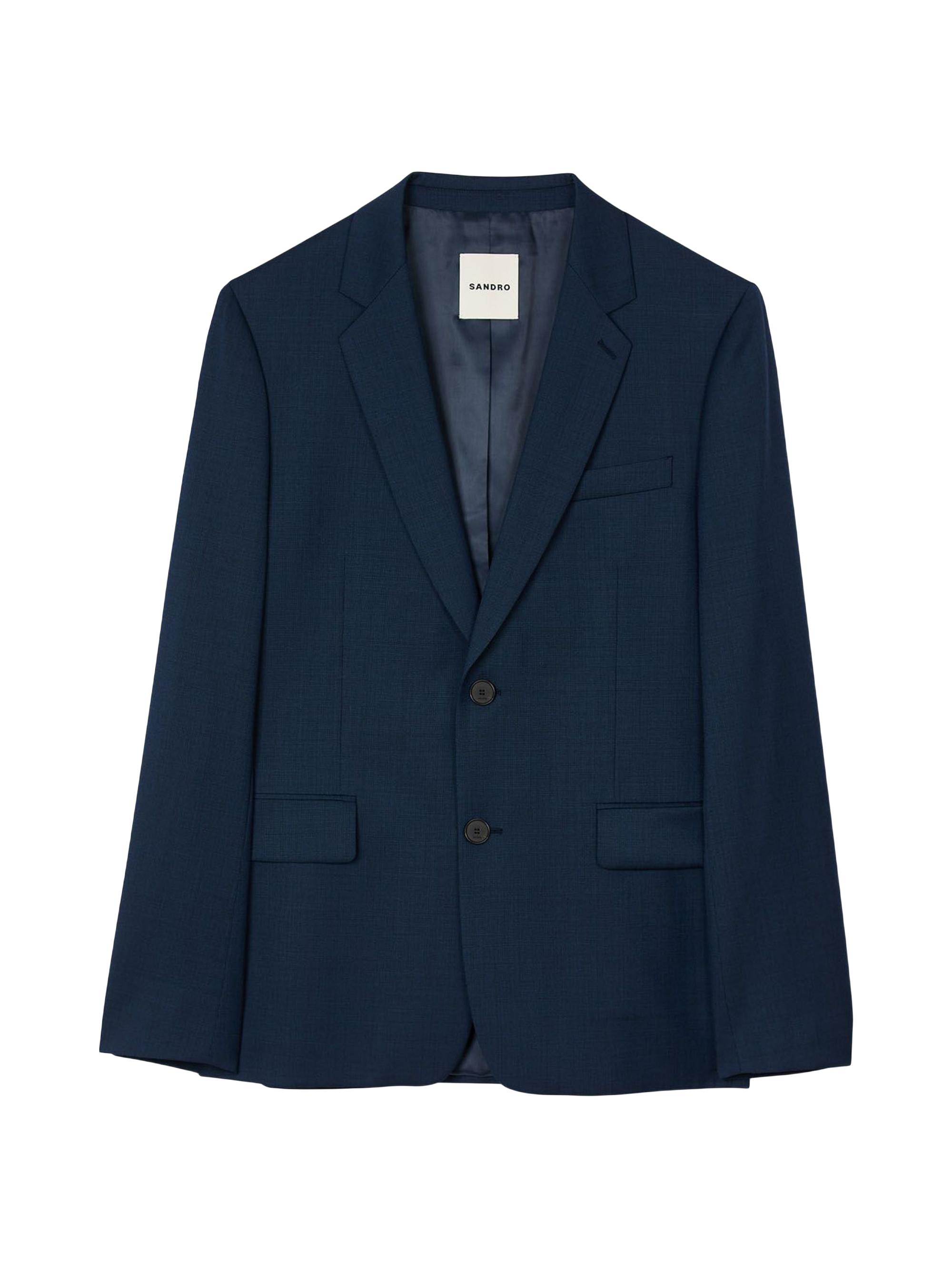 Sandro Men's Wool Suit Blazer - Royal Blue