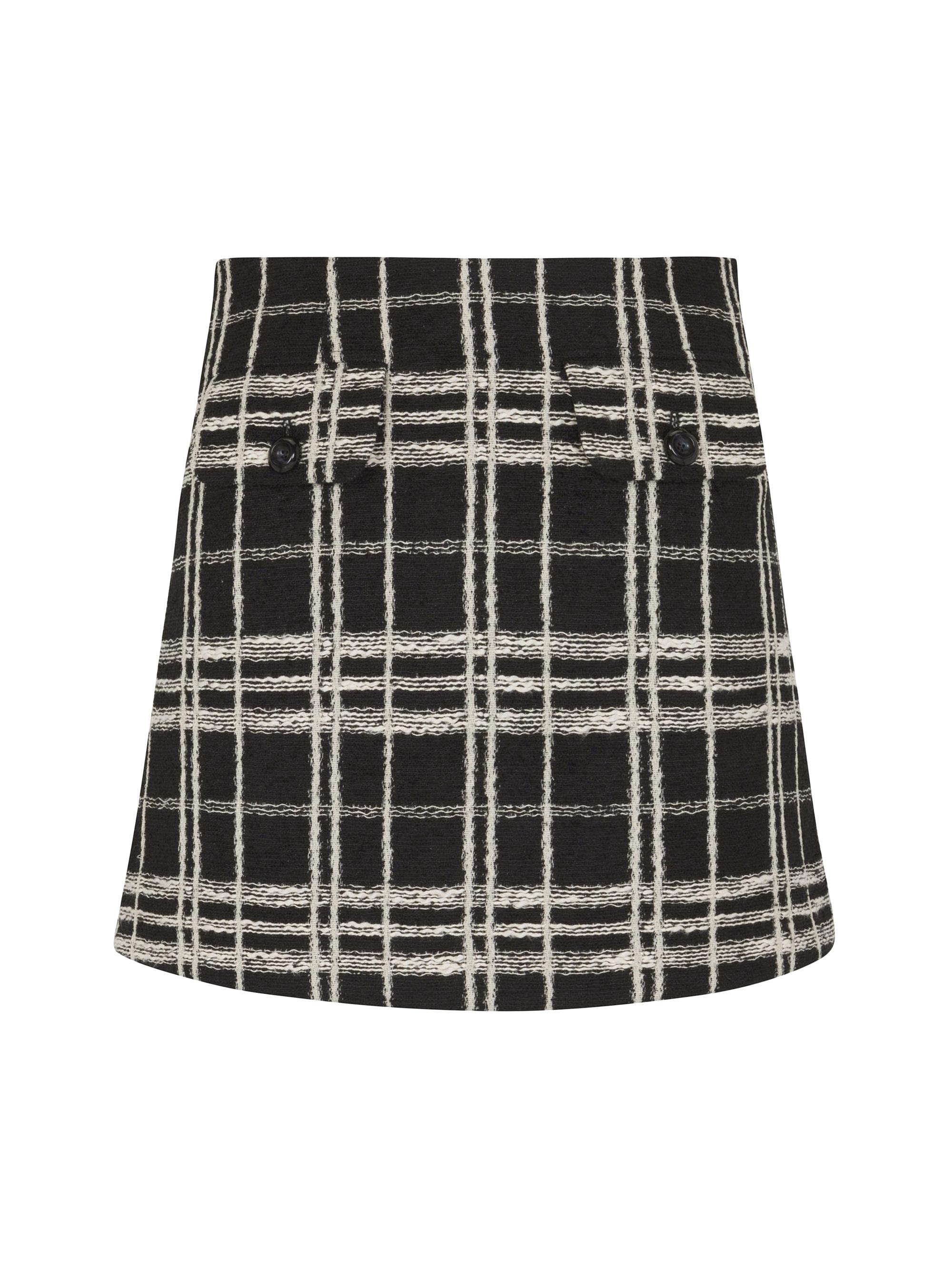 Rebecca Taylor Women's Camila Plaid A-Line Miniskirt - Black White Combo