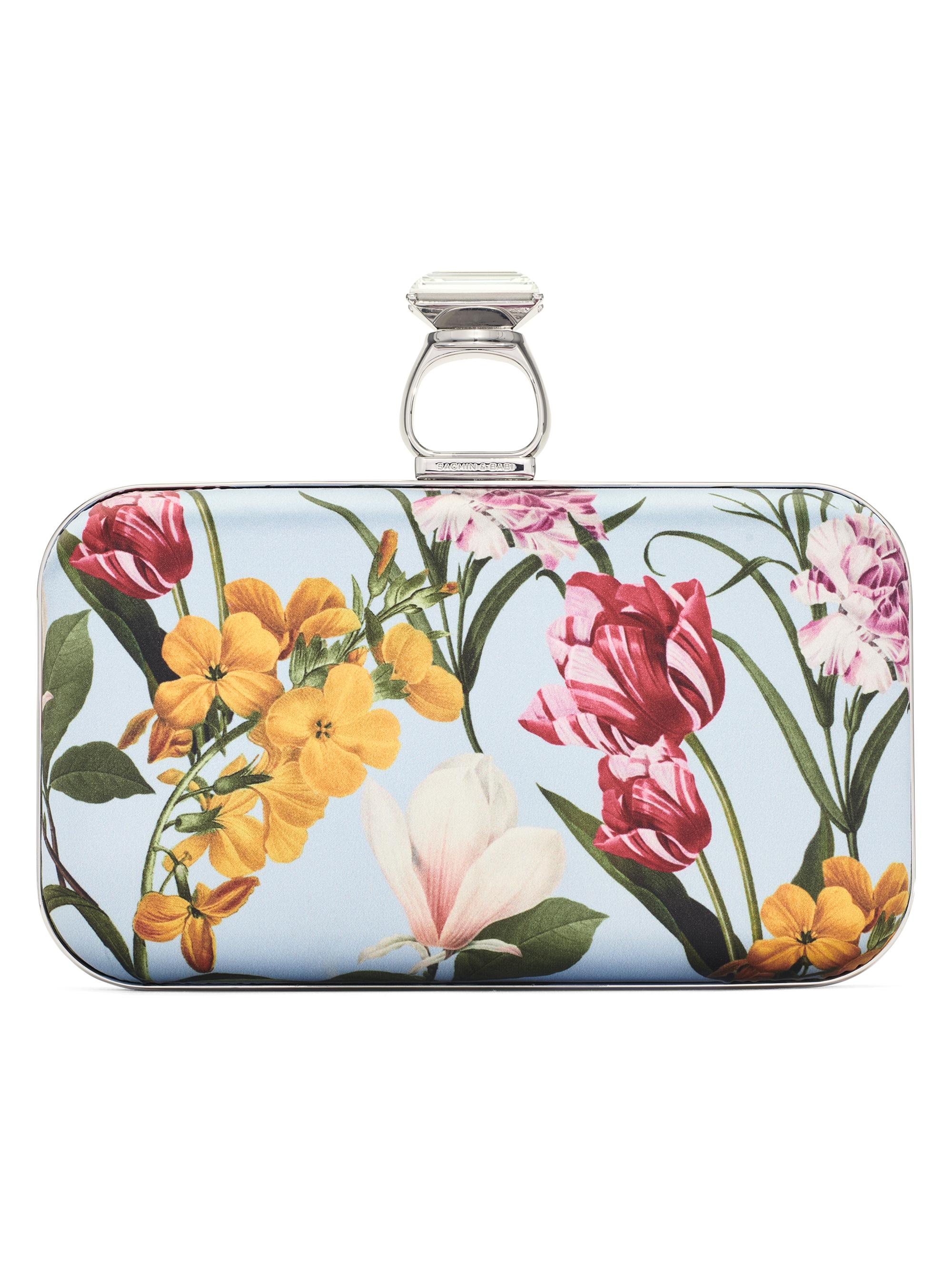 Sachin & Babi Women's On The Rocks Embellished Floral Satin Clutch - Glacial Blue