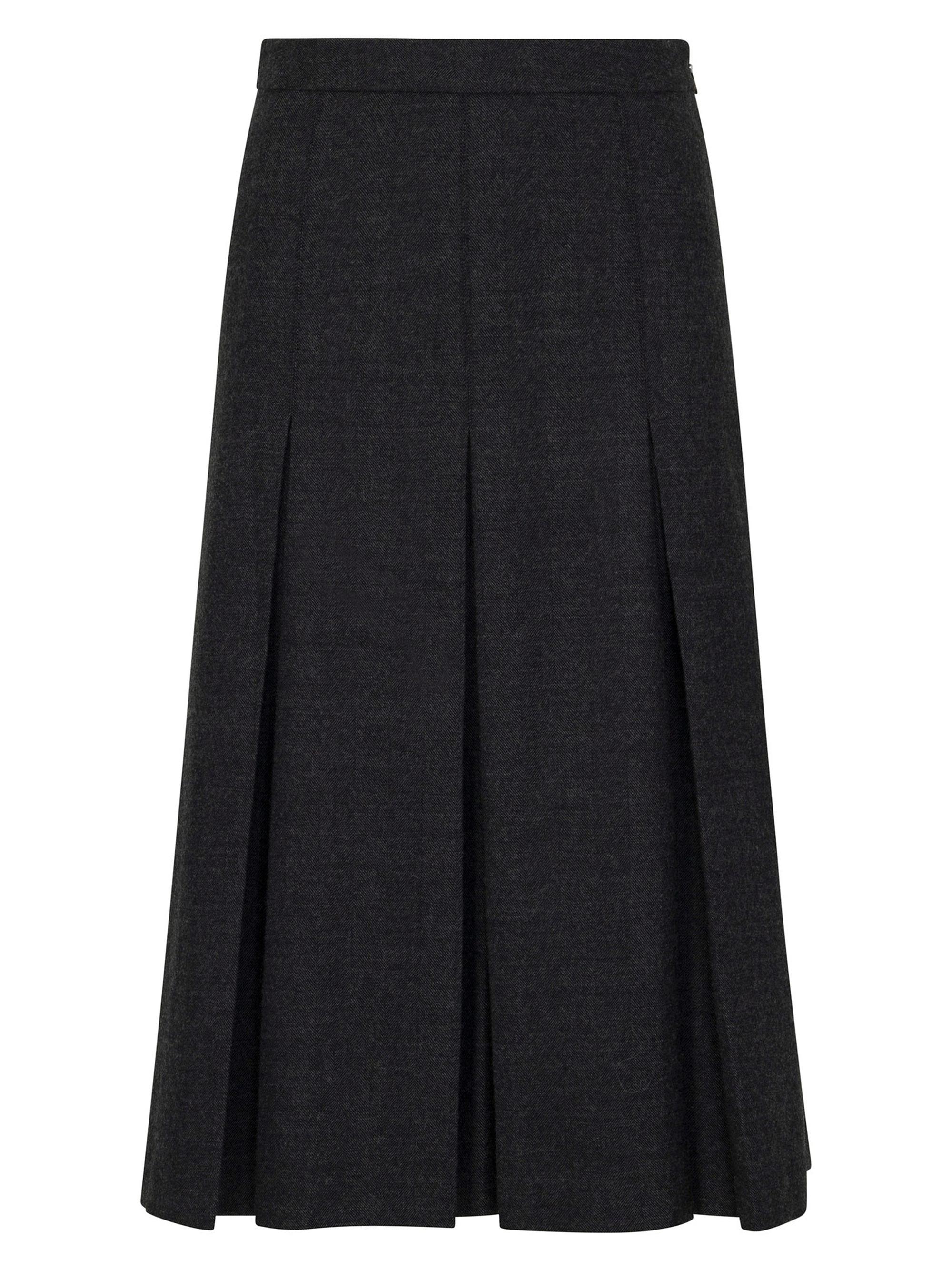 Rebecca Taylor Women's Lucien Wool Pleated Midi-Skirt - Charcoal