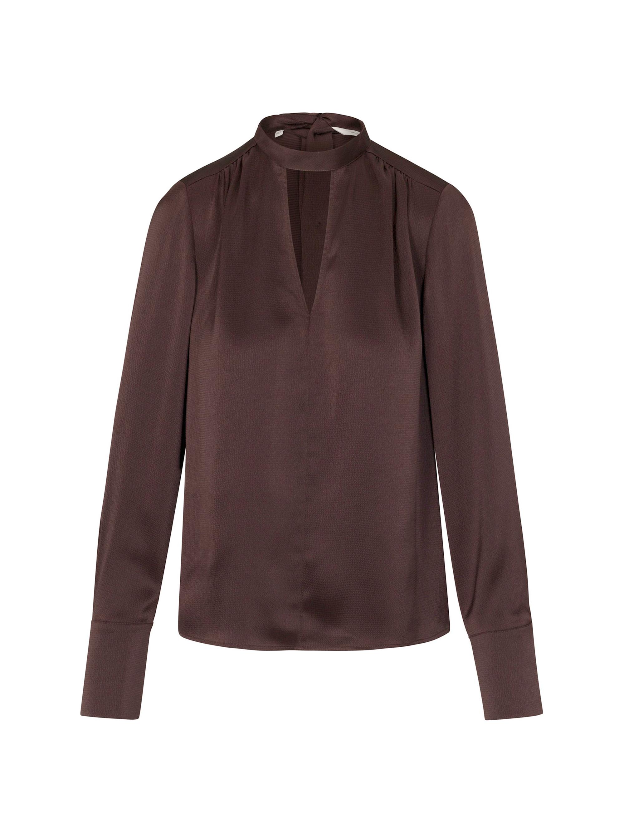 Rebecca Taylor Women's Gianna Satin Tieneck Blouse - Raisin