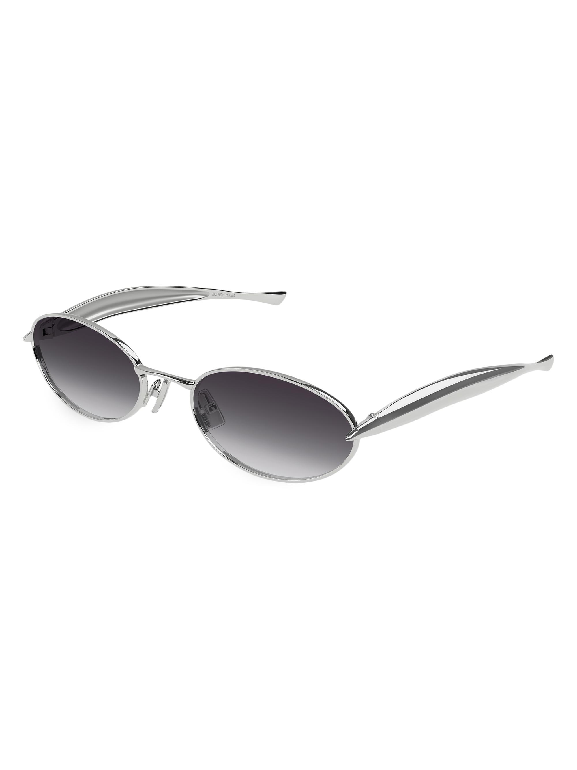 Bottega Veneta Women's Sardine 57MM Oval Sunglasses - Silver