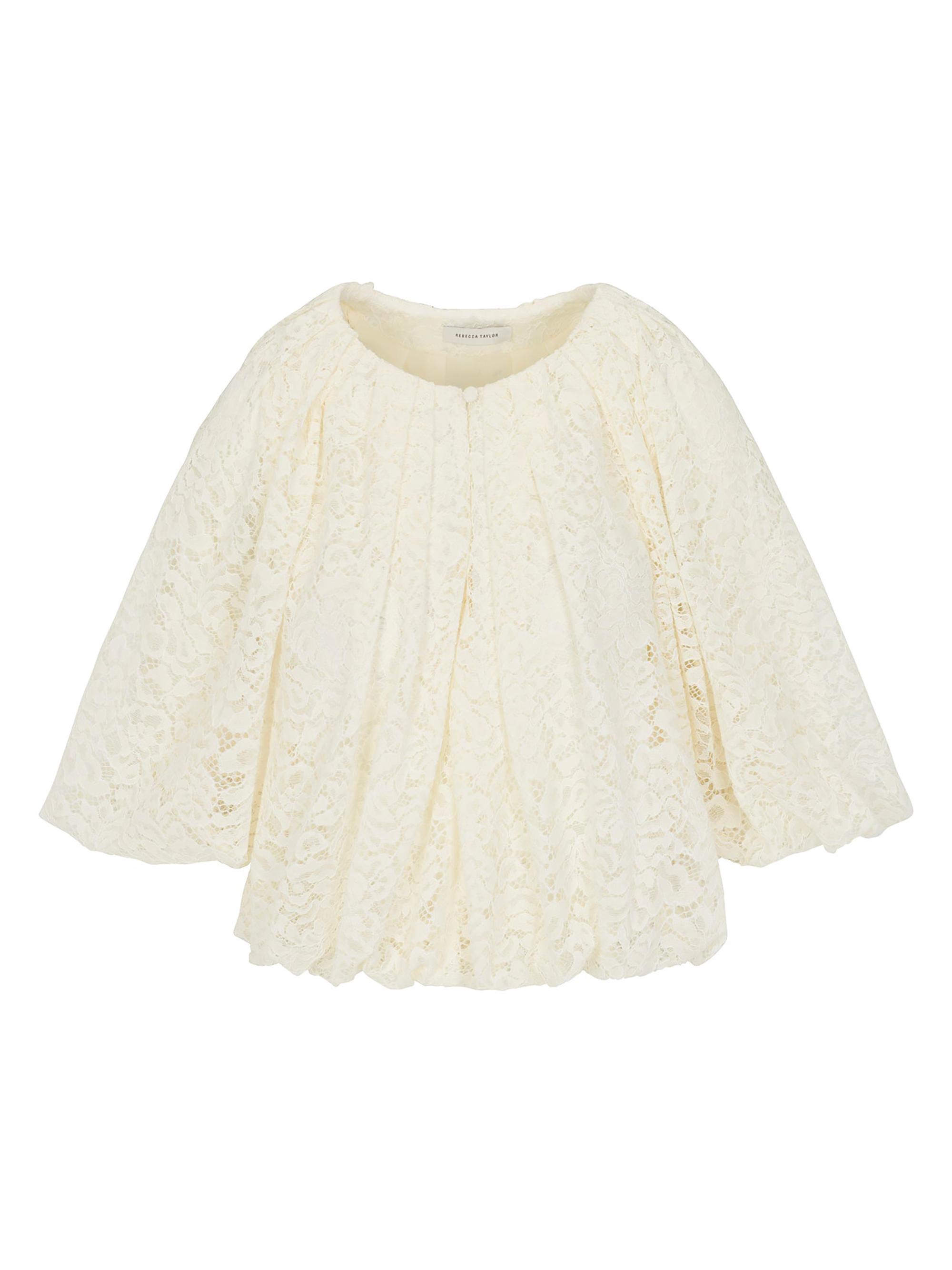 Rebecca Taylor Women's Idun Lace Bubble Top - Cream