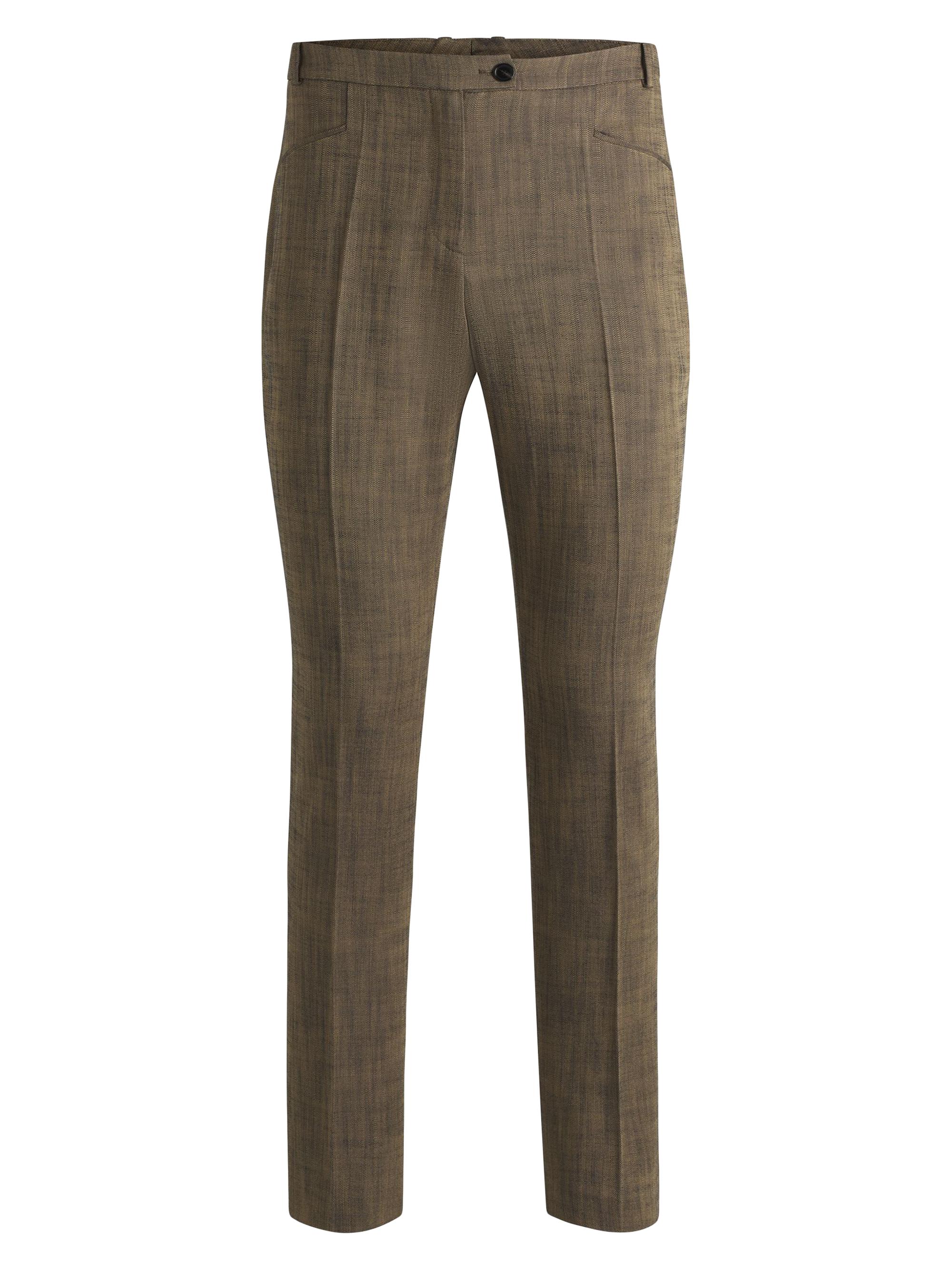 BOSS Women's Relaxed-Fit Trousers in Melange Stretch Sharkskin Fabric - Brown