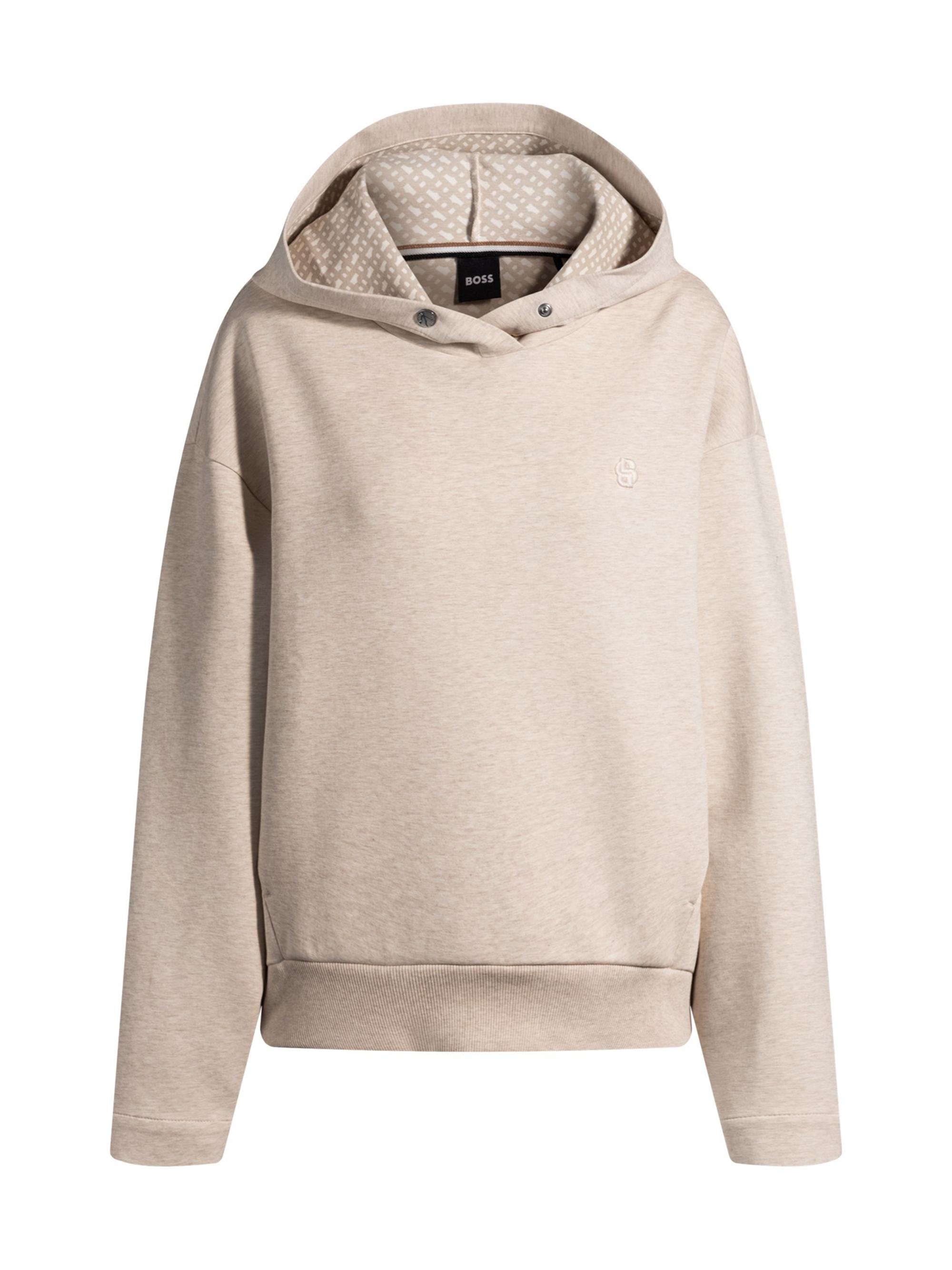 BOSS Women's Hoodie with Double B Monogram - Beige