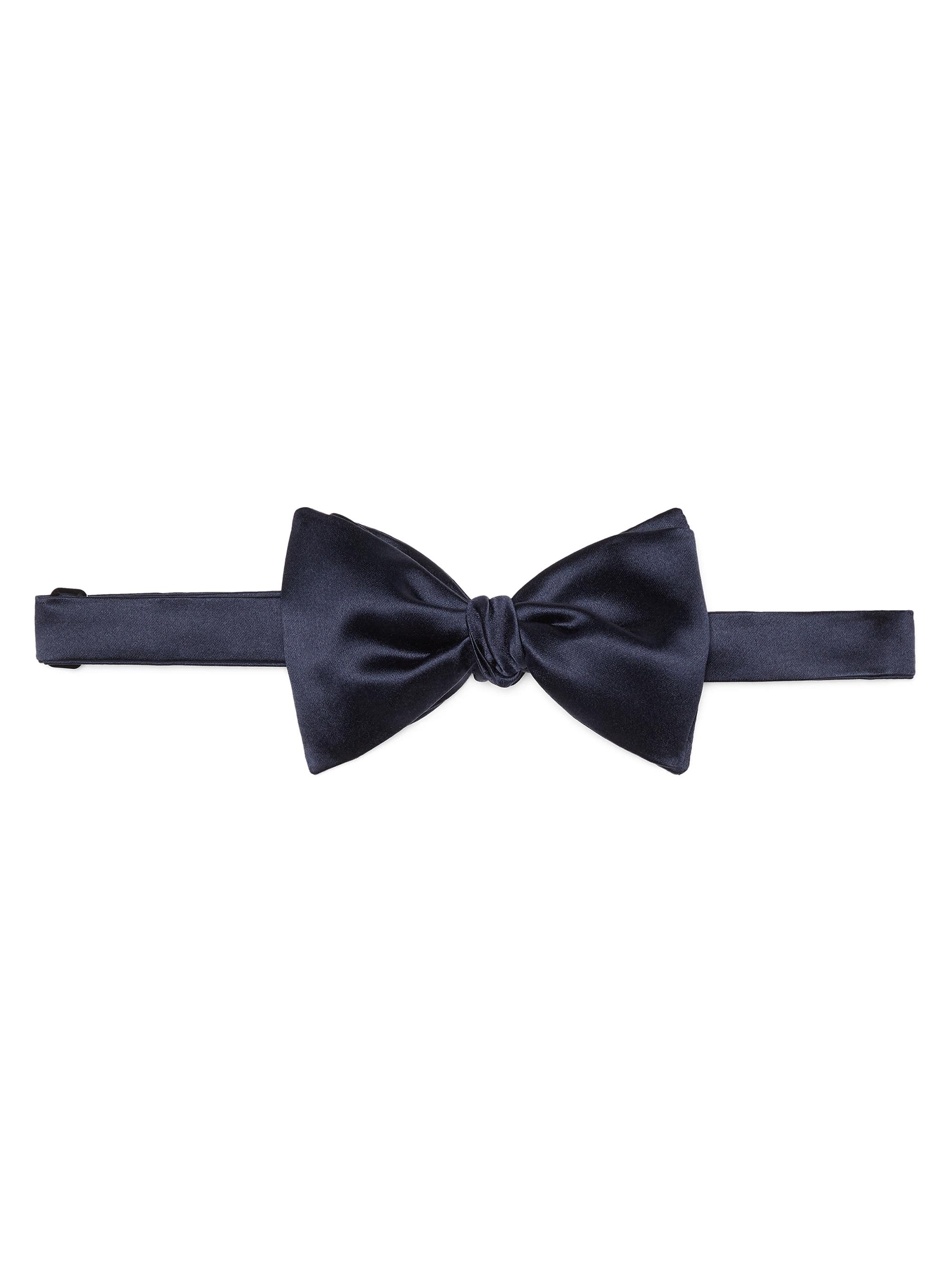 Brunello Cucinelli Men's Cotton and Silk Satin Bow Tie - Night