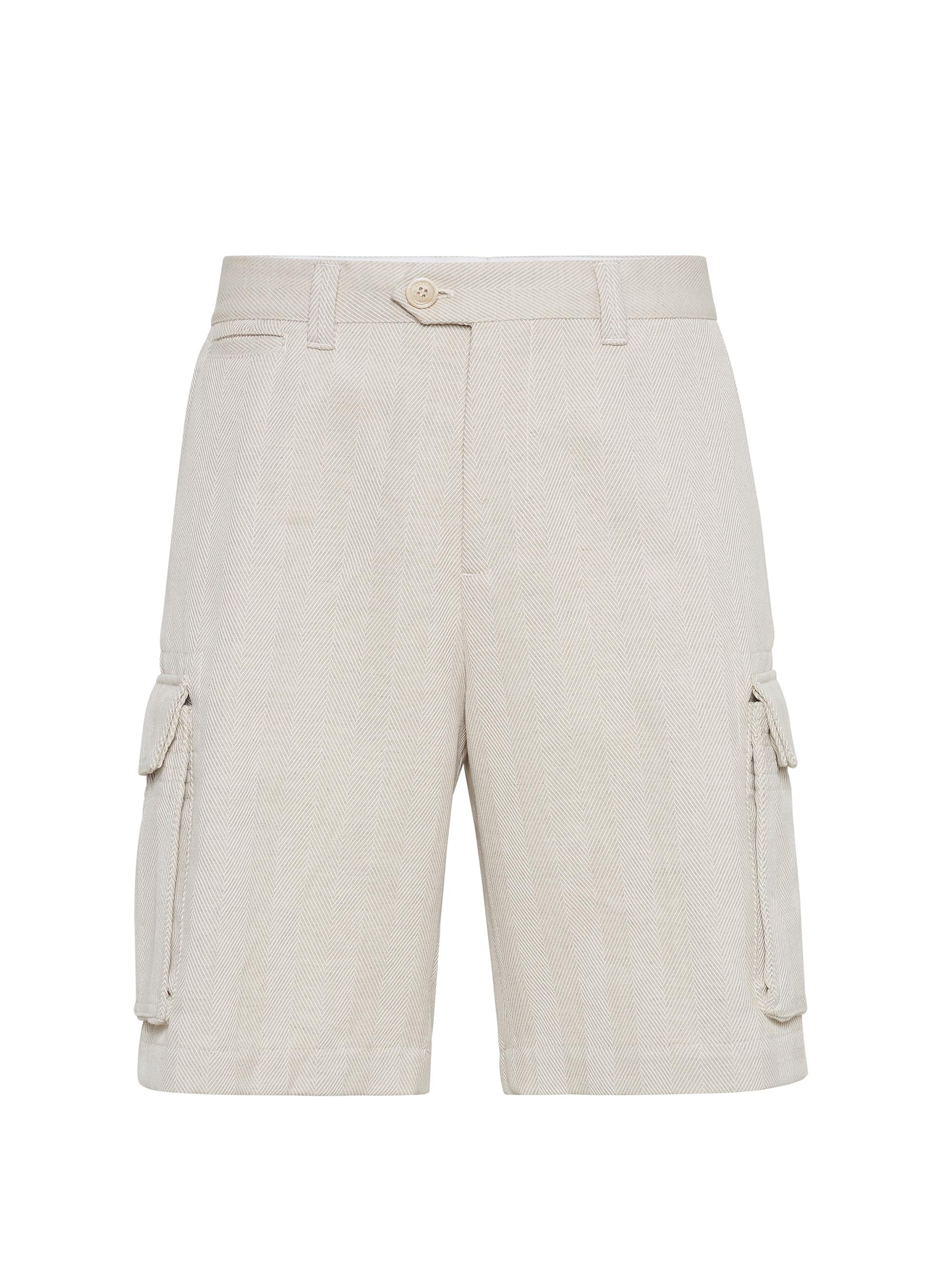 Brunello Cucinelli Men's Bermuda Shorts with Cargo Pockets - Beige