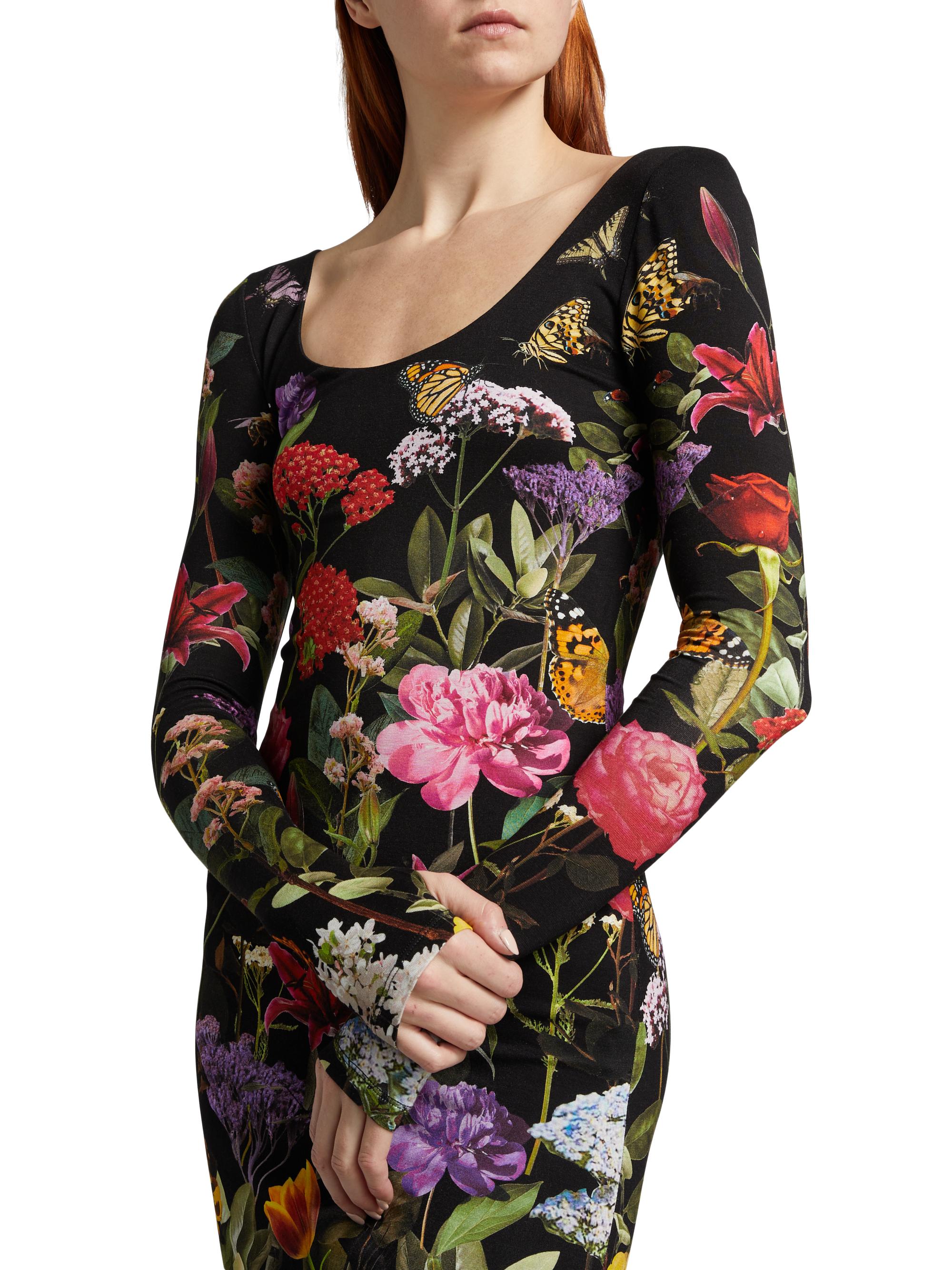 delora floral midi dress Delora Floral Print Long Sleeve Midi Dress (Women)