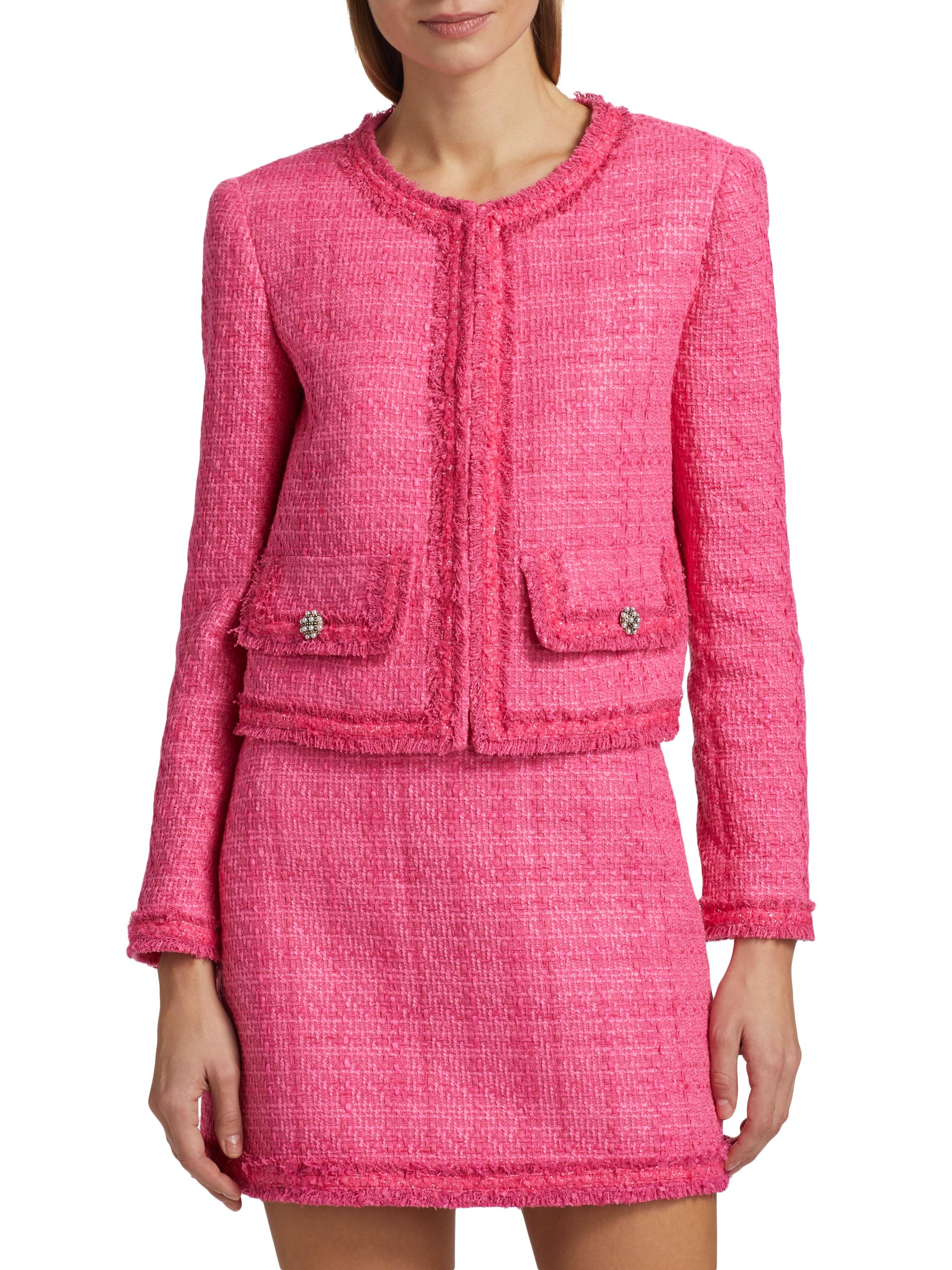 Alice + Olivia Landon Tweed Cropped Jacket | Saks Fifth Avenue