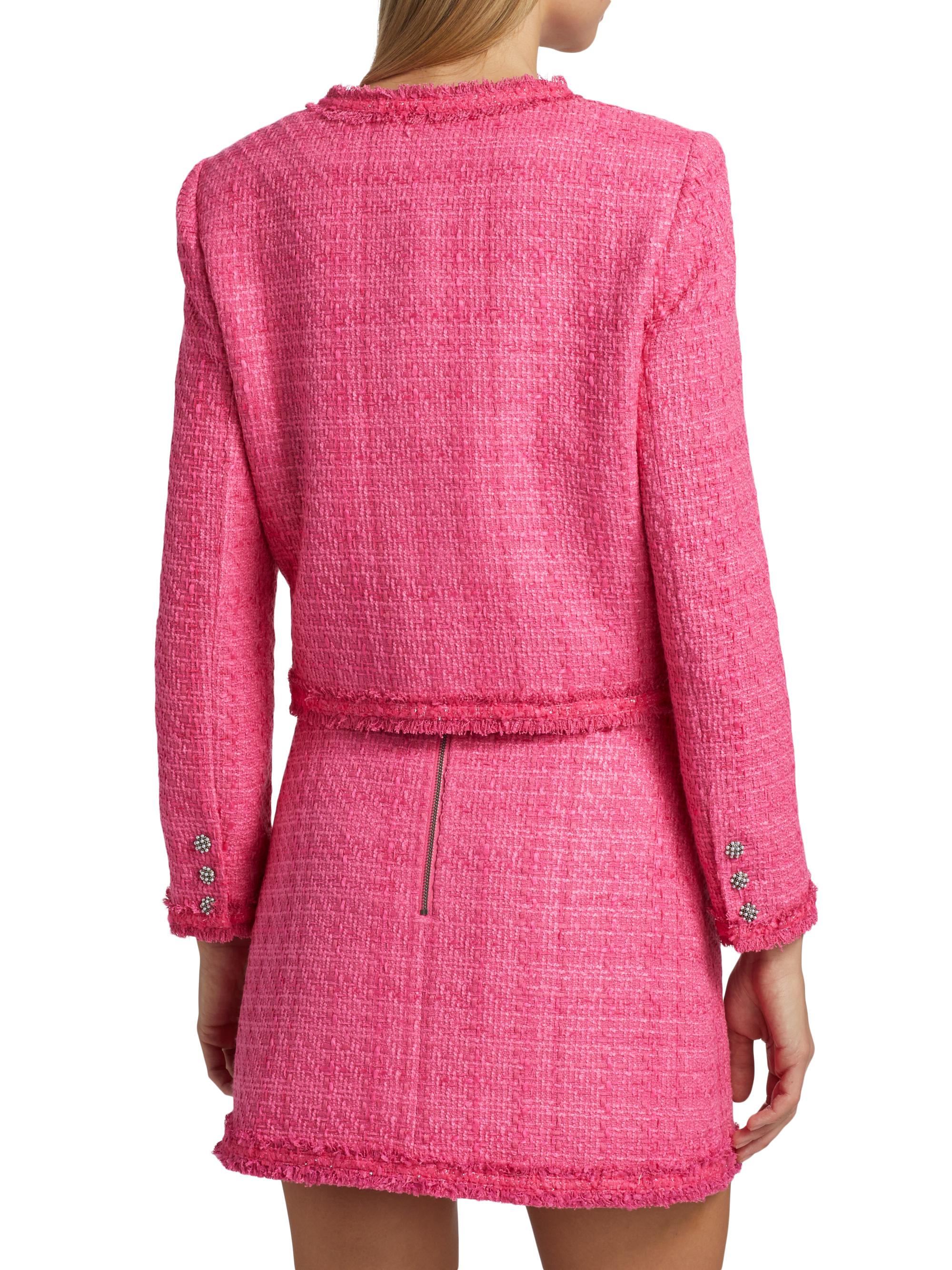 Alice + Olivia Landon Tweed Cropped Jacket | Saks Fifth Avenue