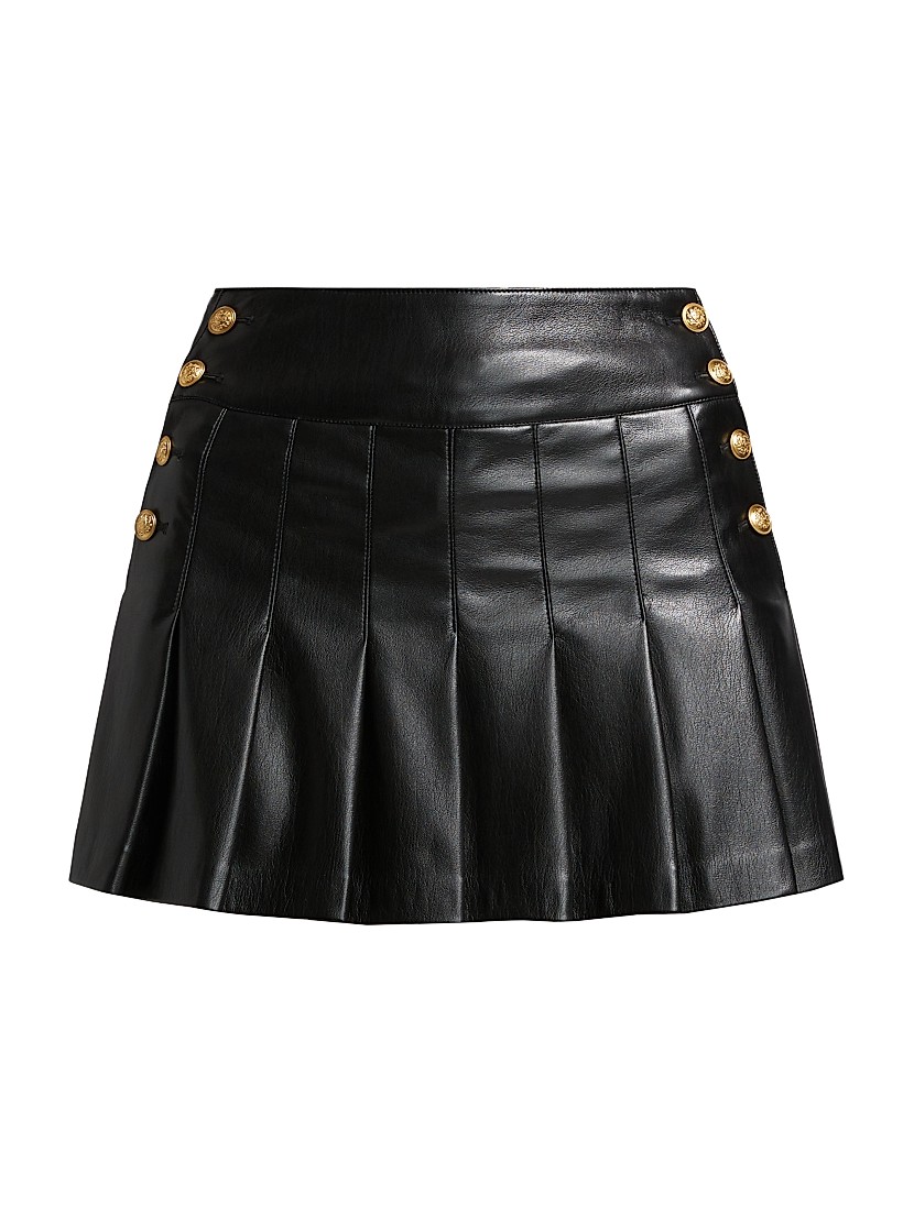 Shop Alice + Olivia Lanna Faux Leather Pleated Miniskirt Shop Alice + Olivia Lanna Faux Leather Pleated Miniskirt