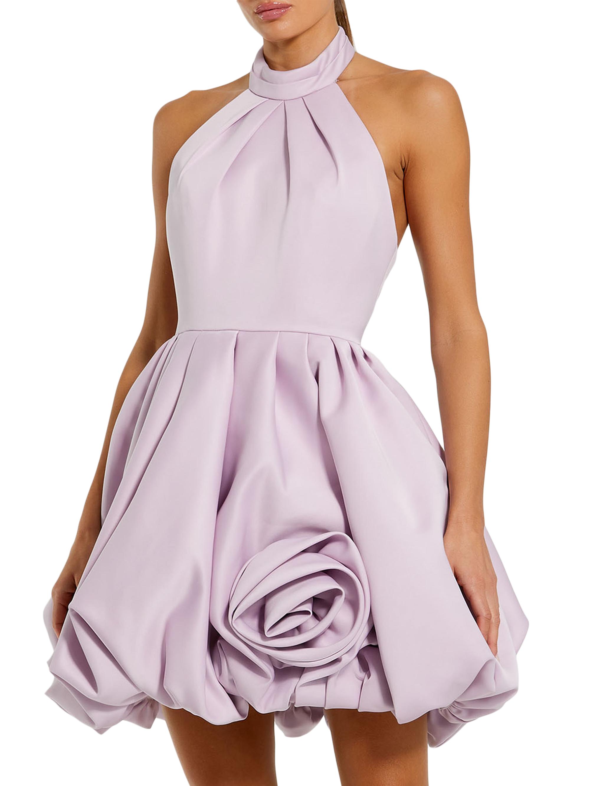 Mac Duggal Women's Ieena Satin Bubble-Hem Minidress - Rose