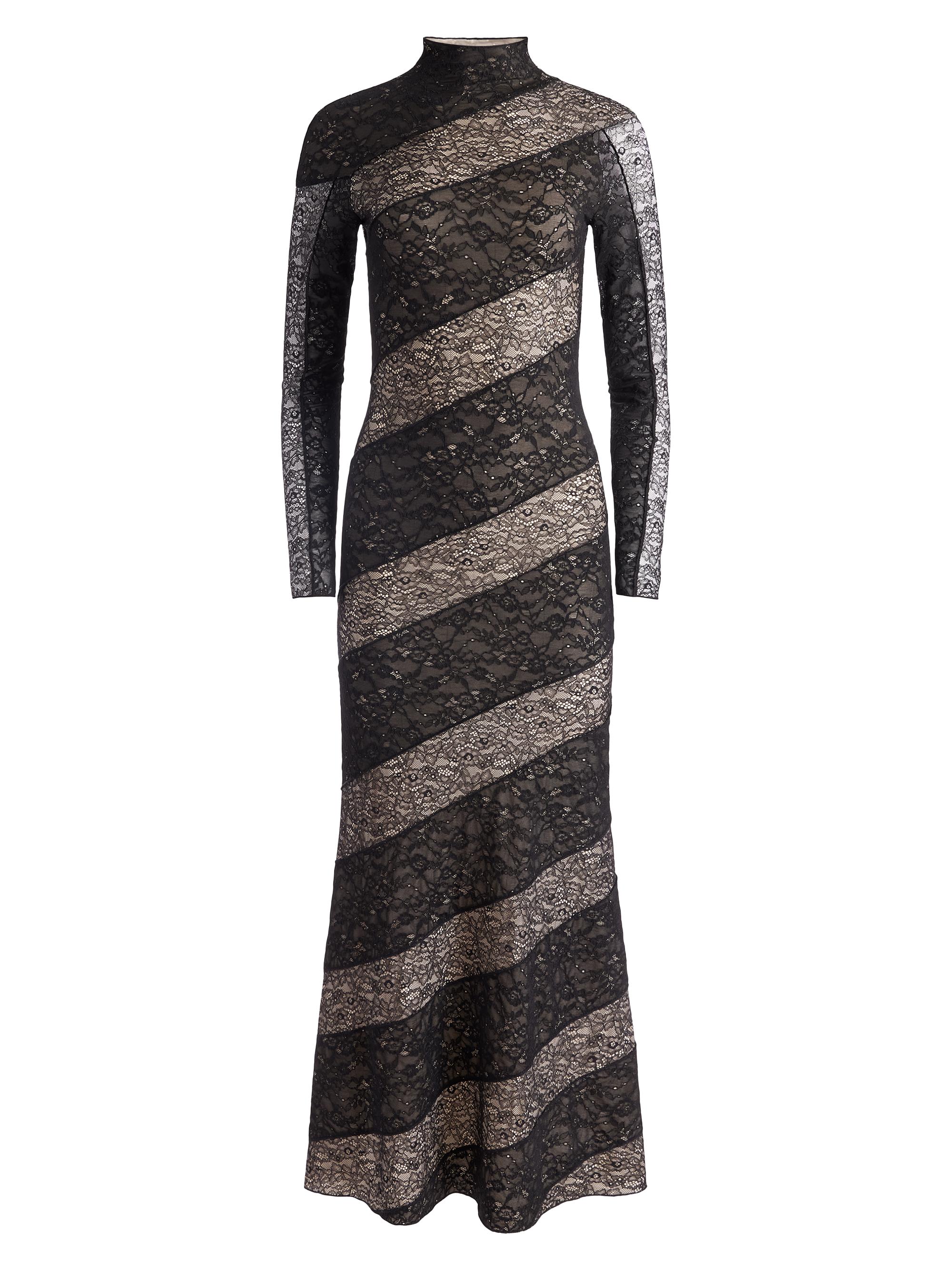 Alice + Olivia Women's Delora Lace Mock-Turtleneck Maxi Dress - Black