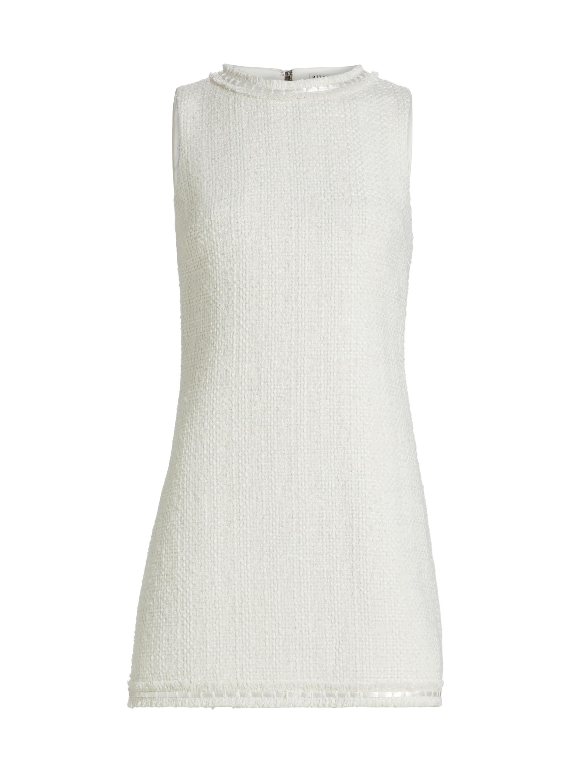 Alice + Olivia Women's Coley Tweed Sleeveless Minidress - Off White Oatmeal