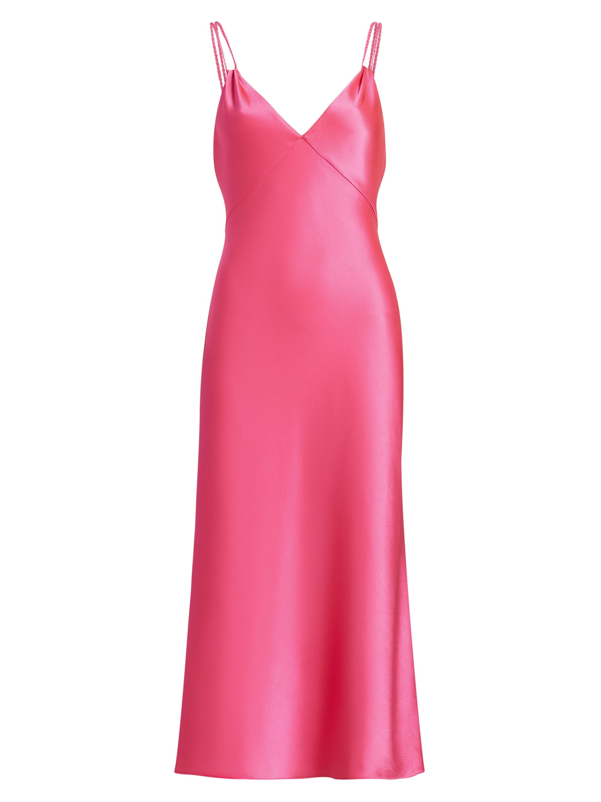 Alice + Olivia Women's Zumi Satin Sweetheart Neck Midi-Dress - Wild Pink