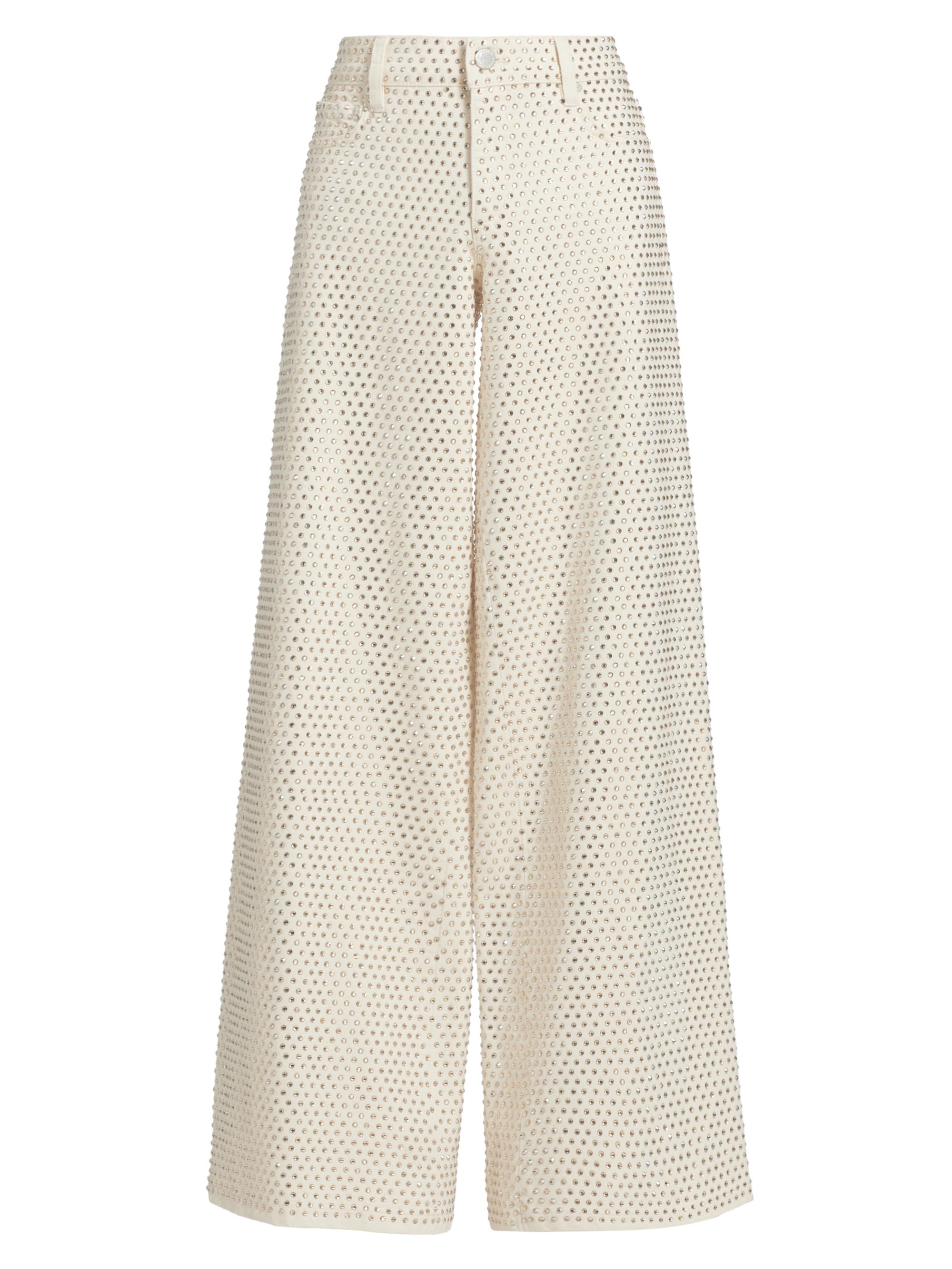 Alice + Olivia Women's Trish Embellished Mid-Rise Baggy Jeans - Chino