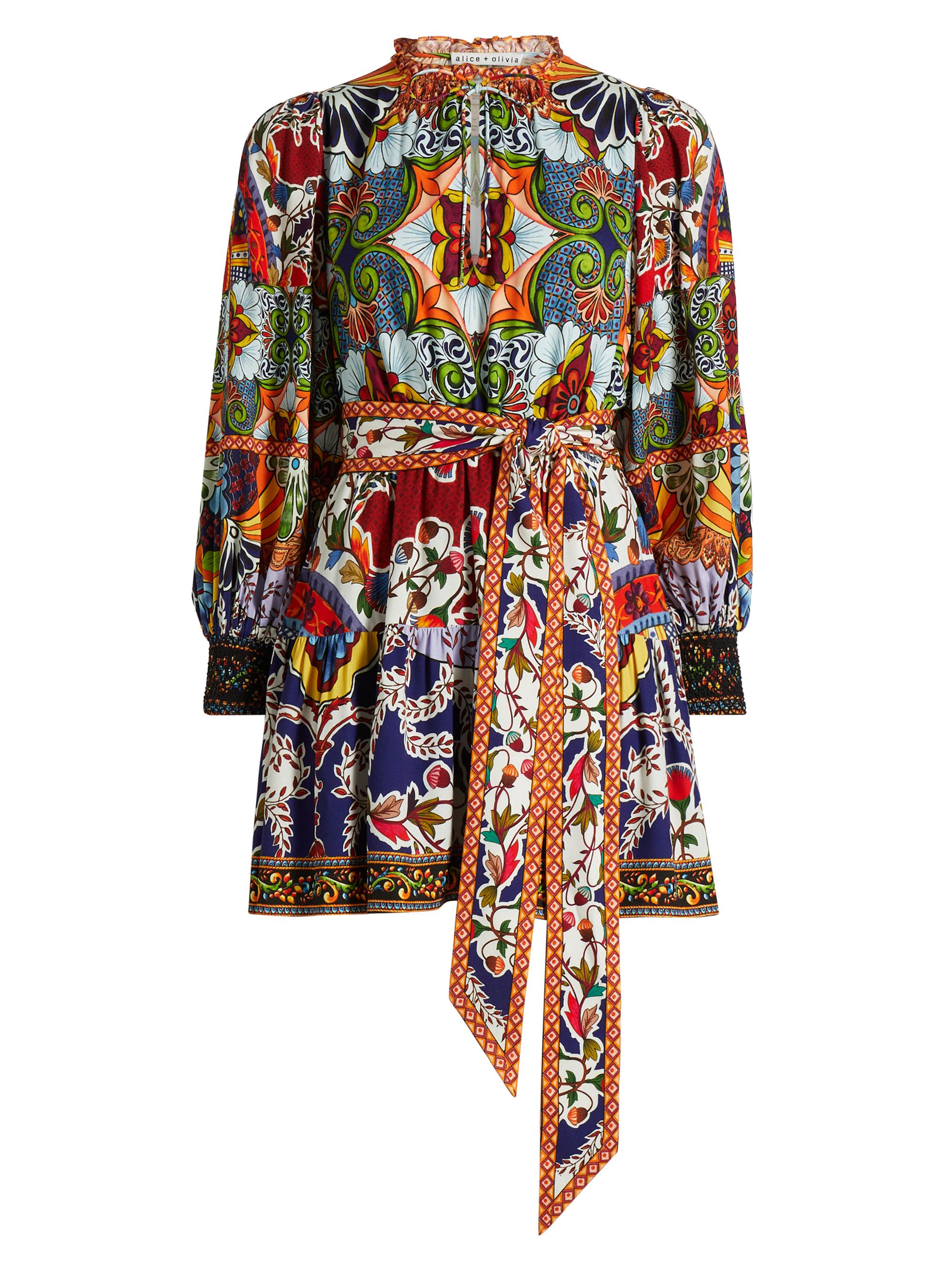 Alice + Olivia Women's Sadie Printed Self-Belt Minidress - On The Road