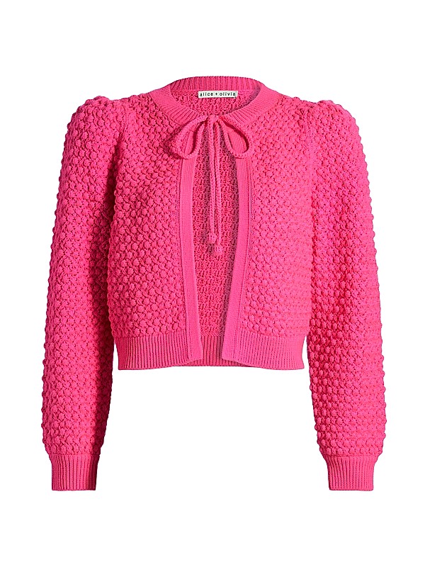 Shop Alice + Olivia Kitty Popcorn Cardigan | Saks Fifth Avenue Shop Alice + Olivia Kitty Popcorn Cardigan | Saks Fifth Avenue