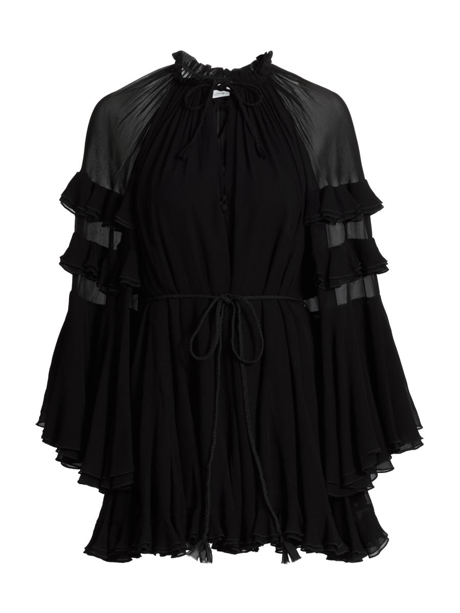 Alice + Olivia Adaline Gathered Tie-Waist Minidress | Saks
