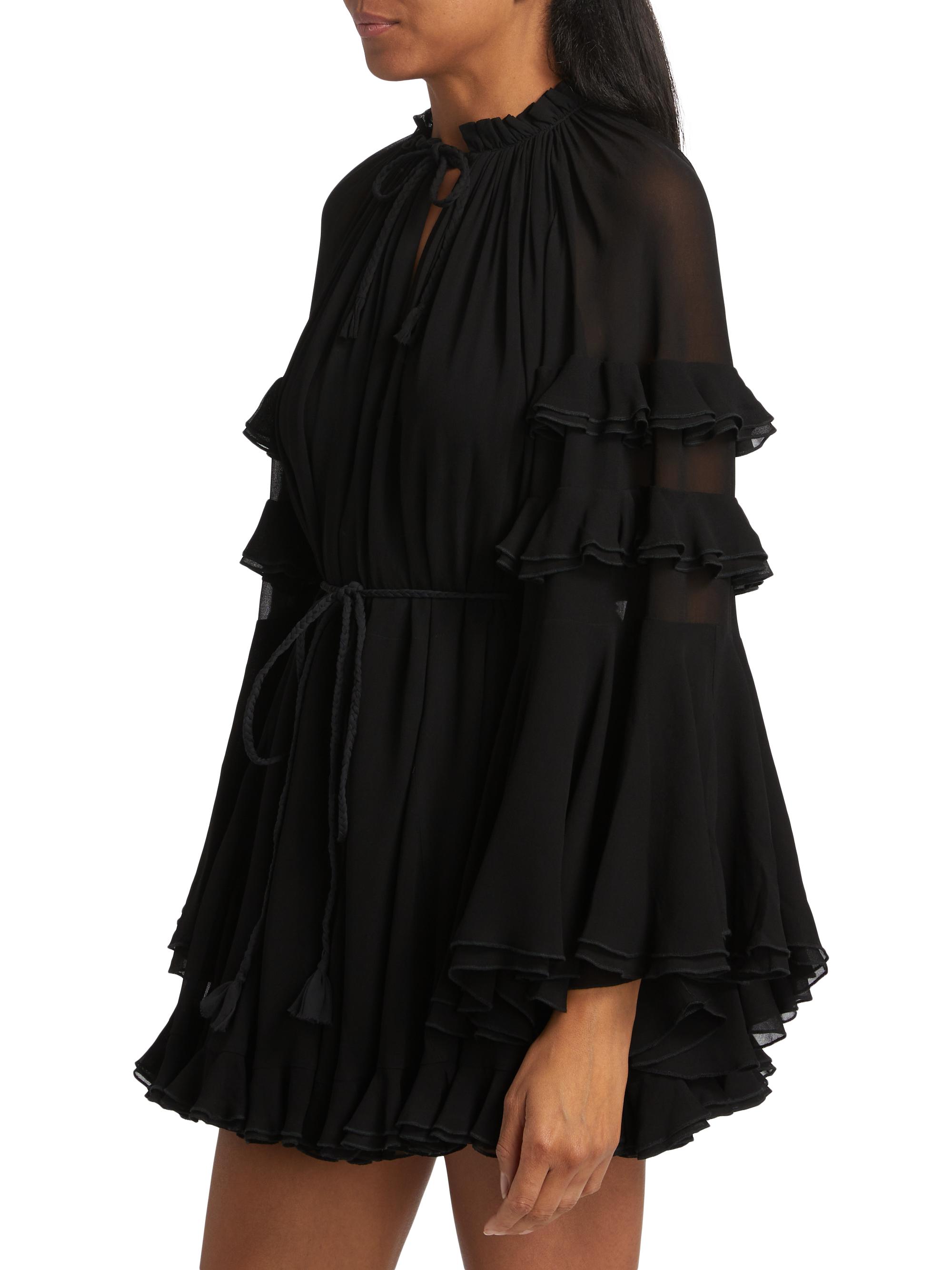 Alice + Olivia Adaline Gathered Tie-Waist Minidress | Saks Fifth