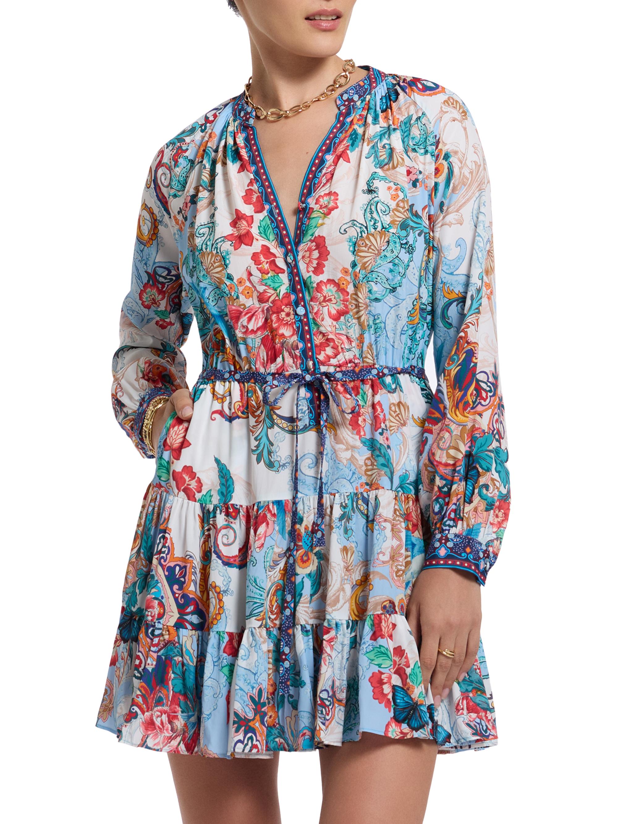 Robert Graham Women's Sydney Floral Silk-Blend Tie-Waist Minidress