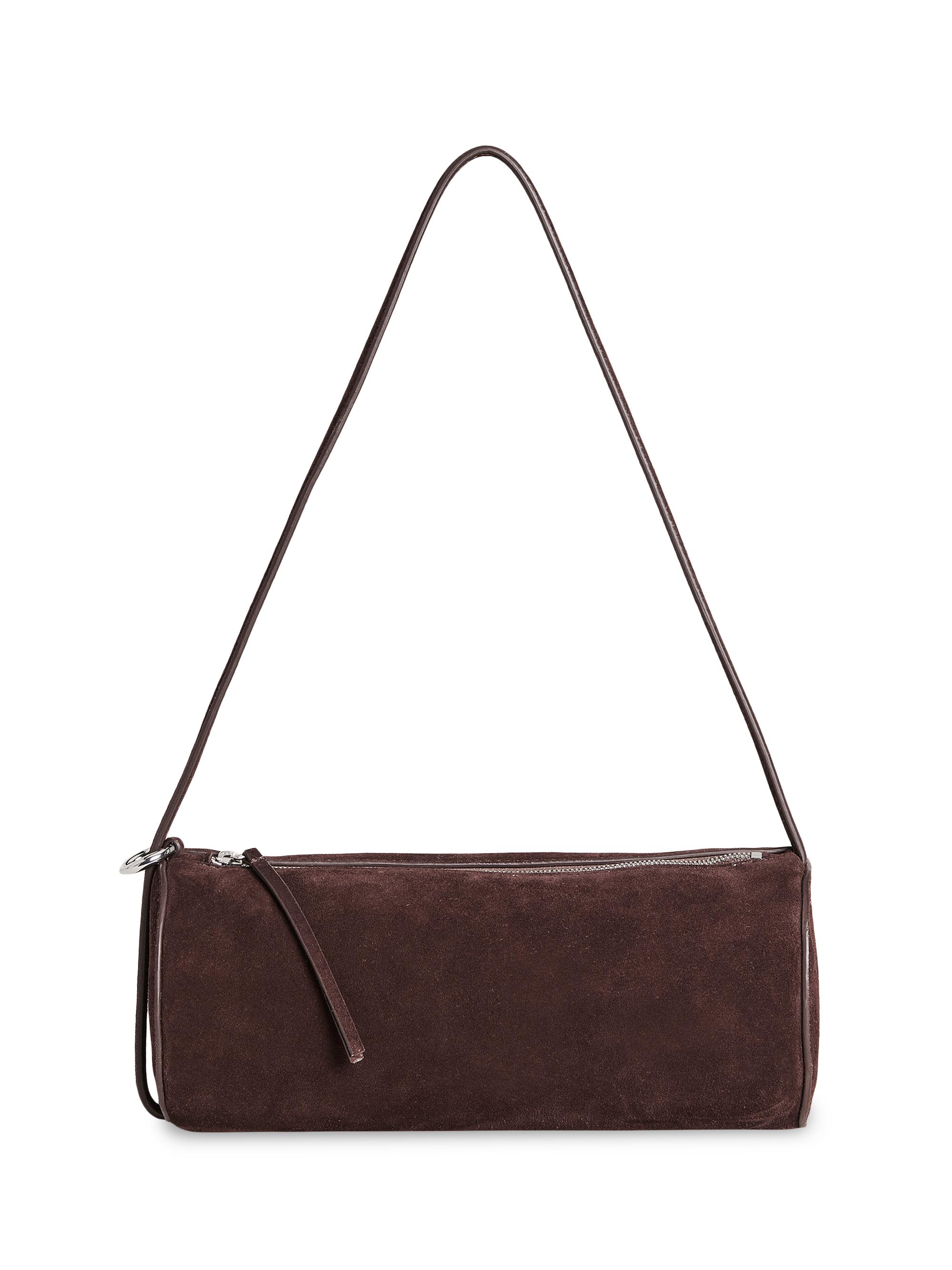 Reformation Women's Simona Suede Cylinder Shoulder Bag - Espresso