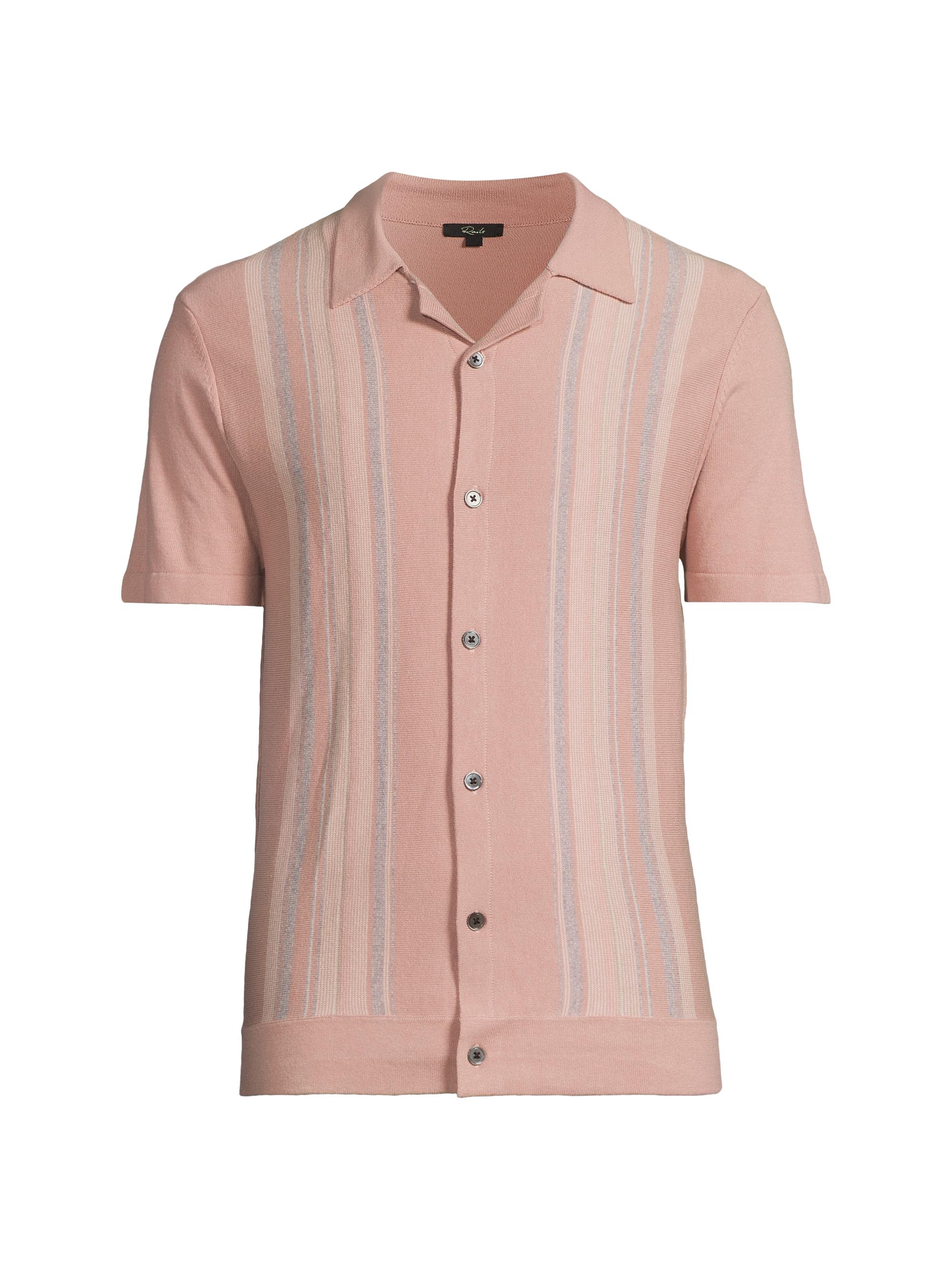 Rails Men's Silas Knit Button-Front Shirt - Rose Multi