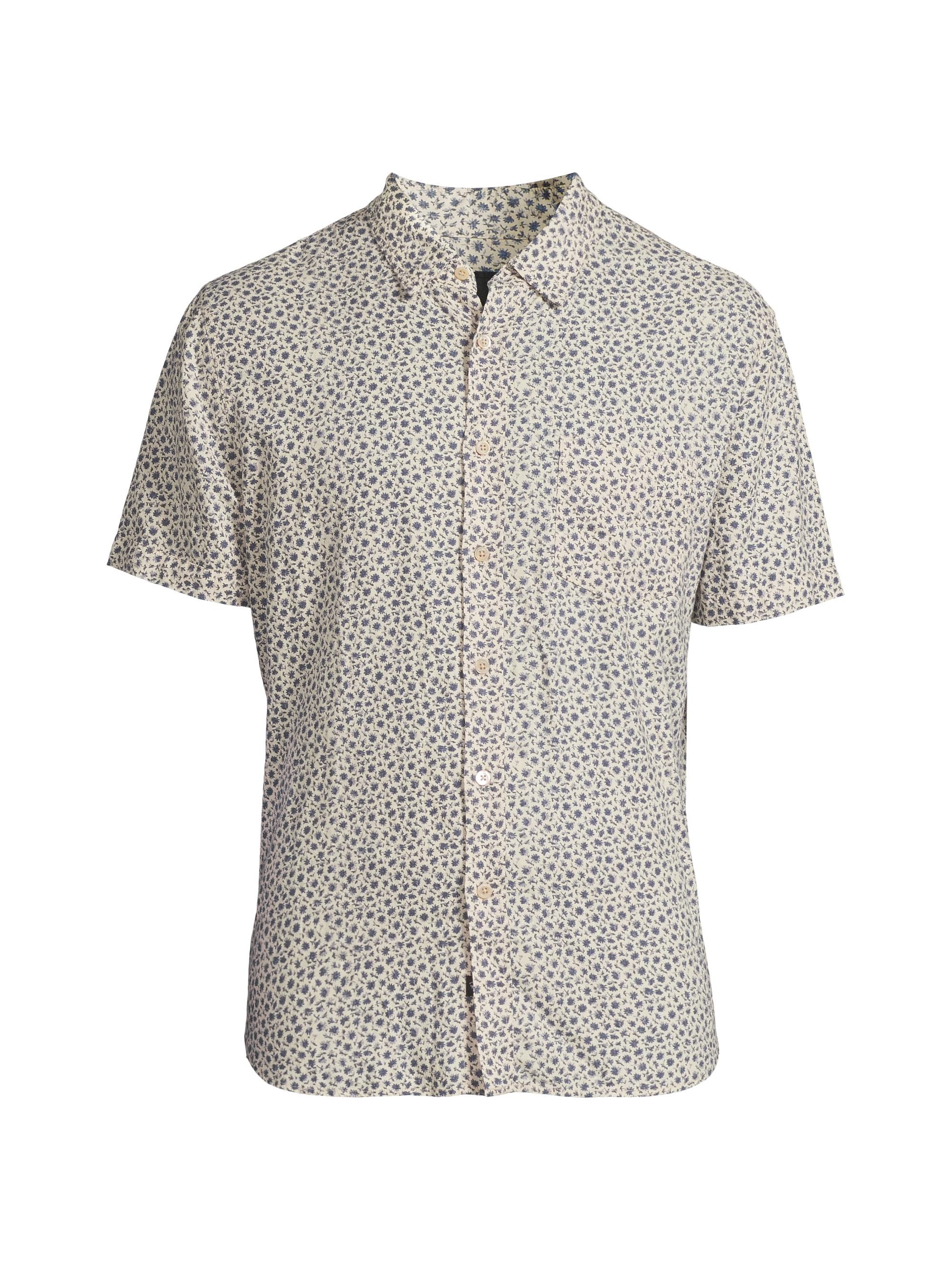 Rails Men's Carson Floral Linen-Blend Shirt - Autumn Daisy Ocean
