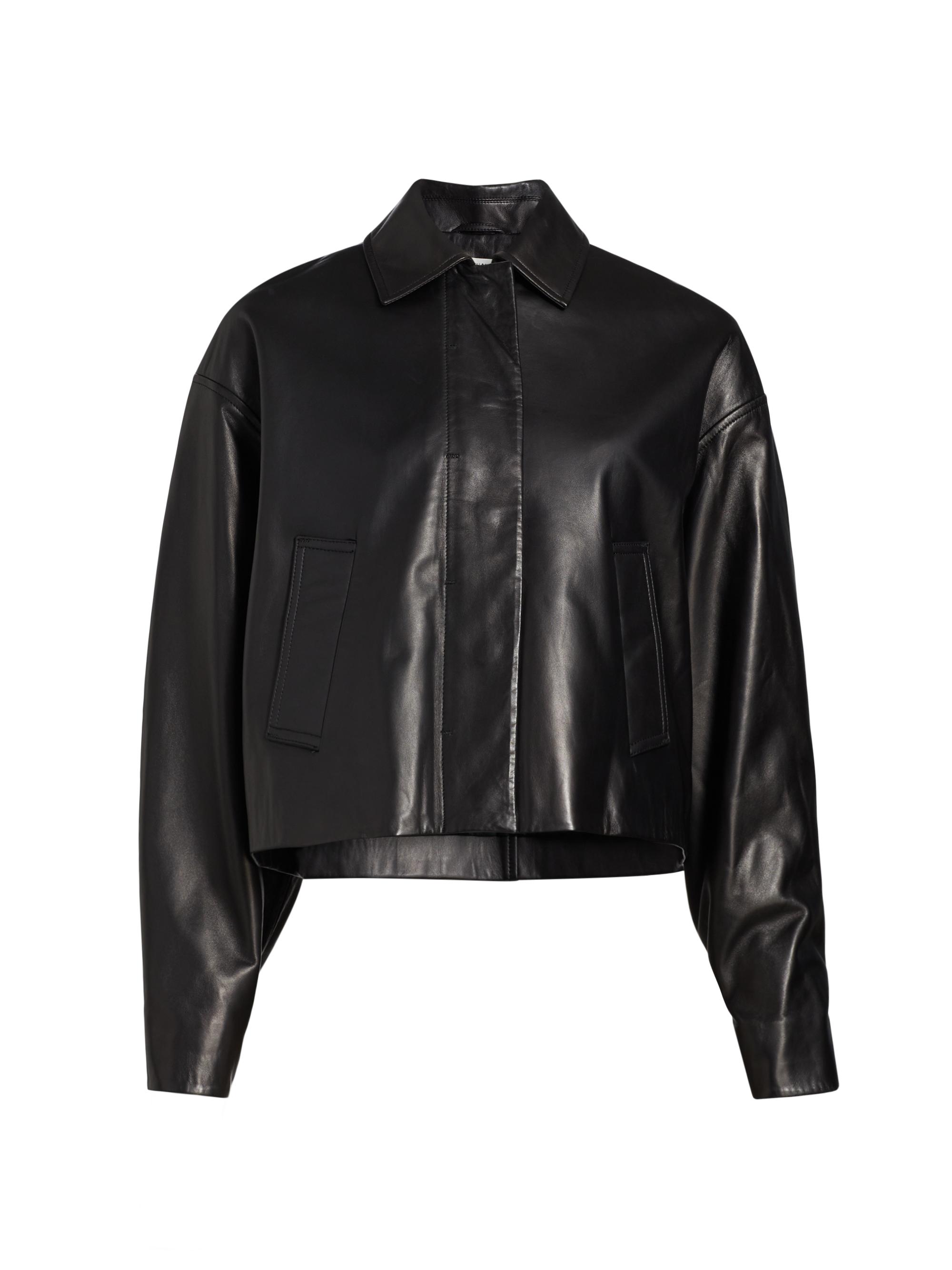 Theory Leather Cropped Boxy Jacket | Saks Fifth Avenue