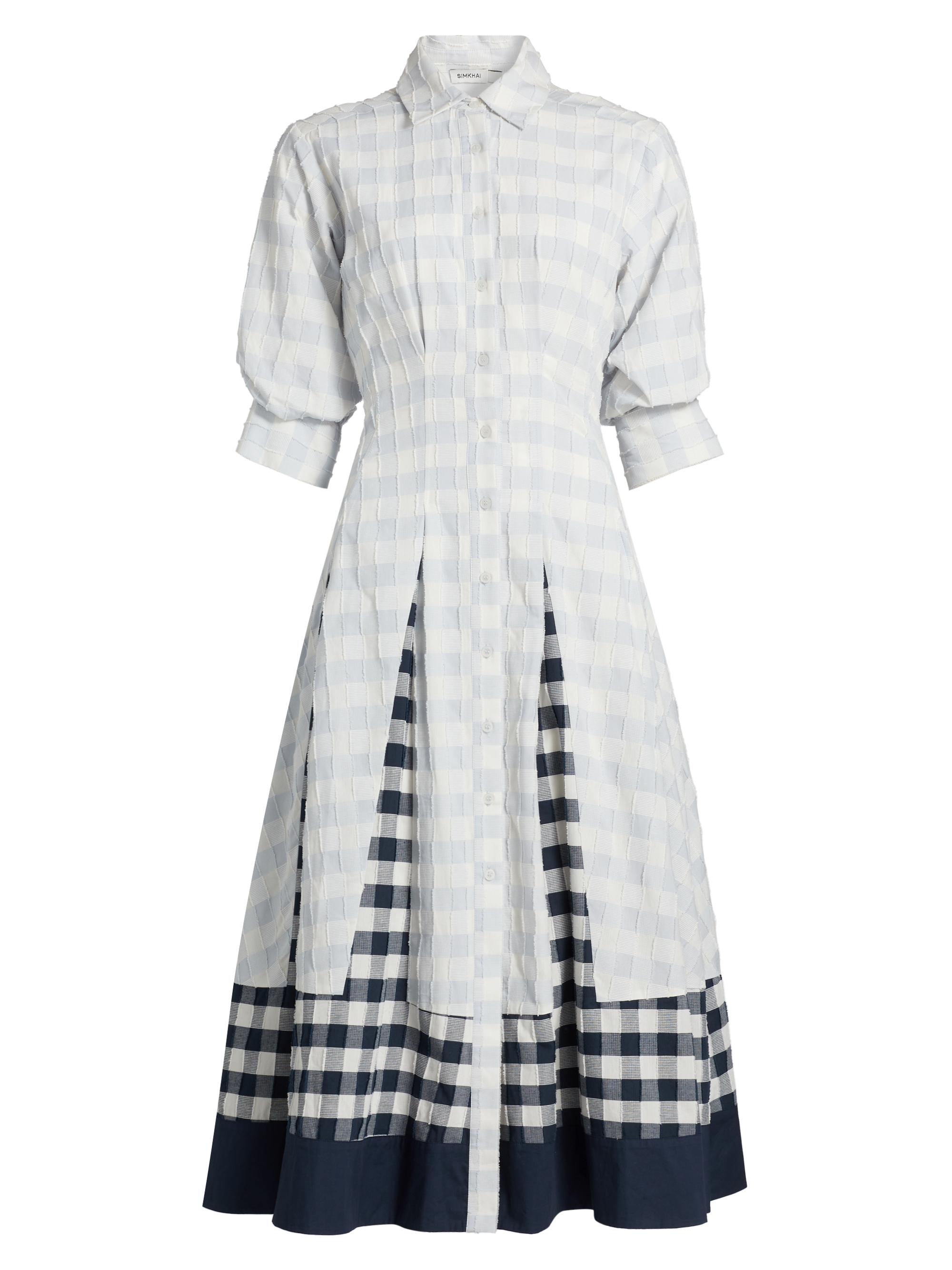 SIMKHAI Women's Jazz Pintuck Midi-Dress - Periwinkle Sky Multi