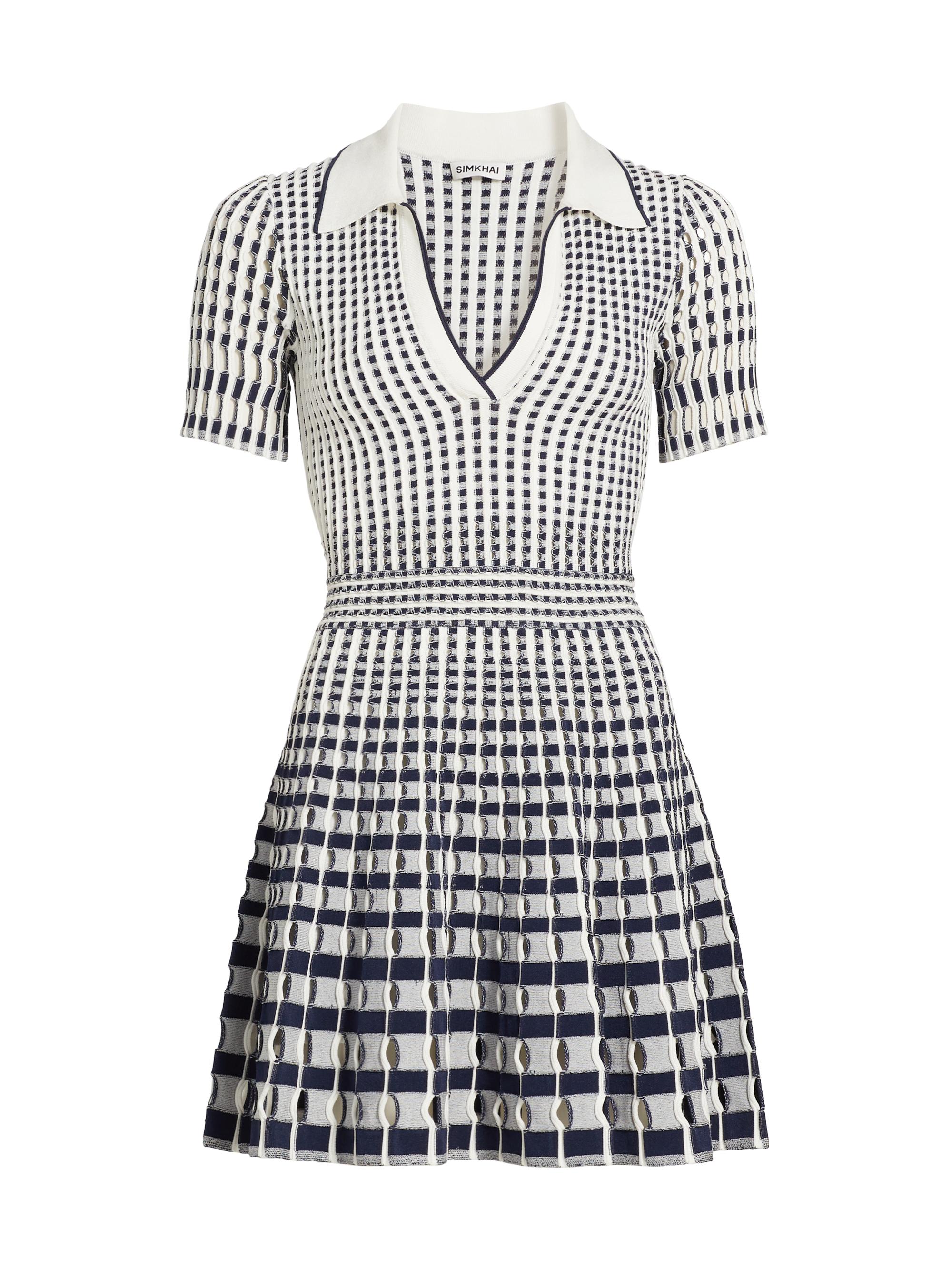 SIMKHAI Women's Tovi Knit Polo Minidress - Midnight Multi